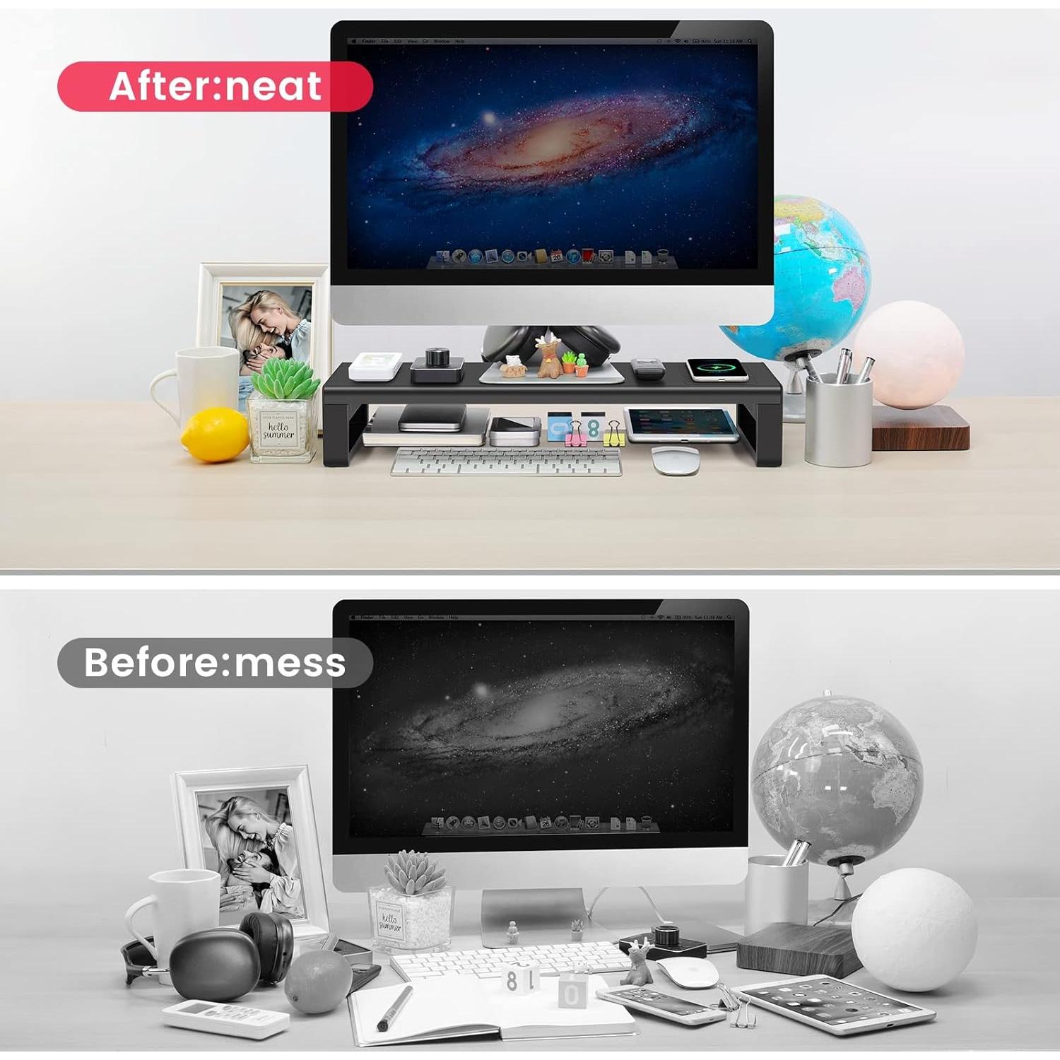 Soporte de Monitor Vaydeer con Carga Inalámbrica y USB 3.0