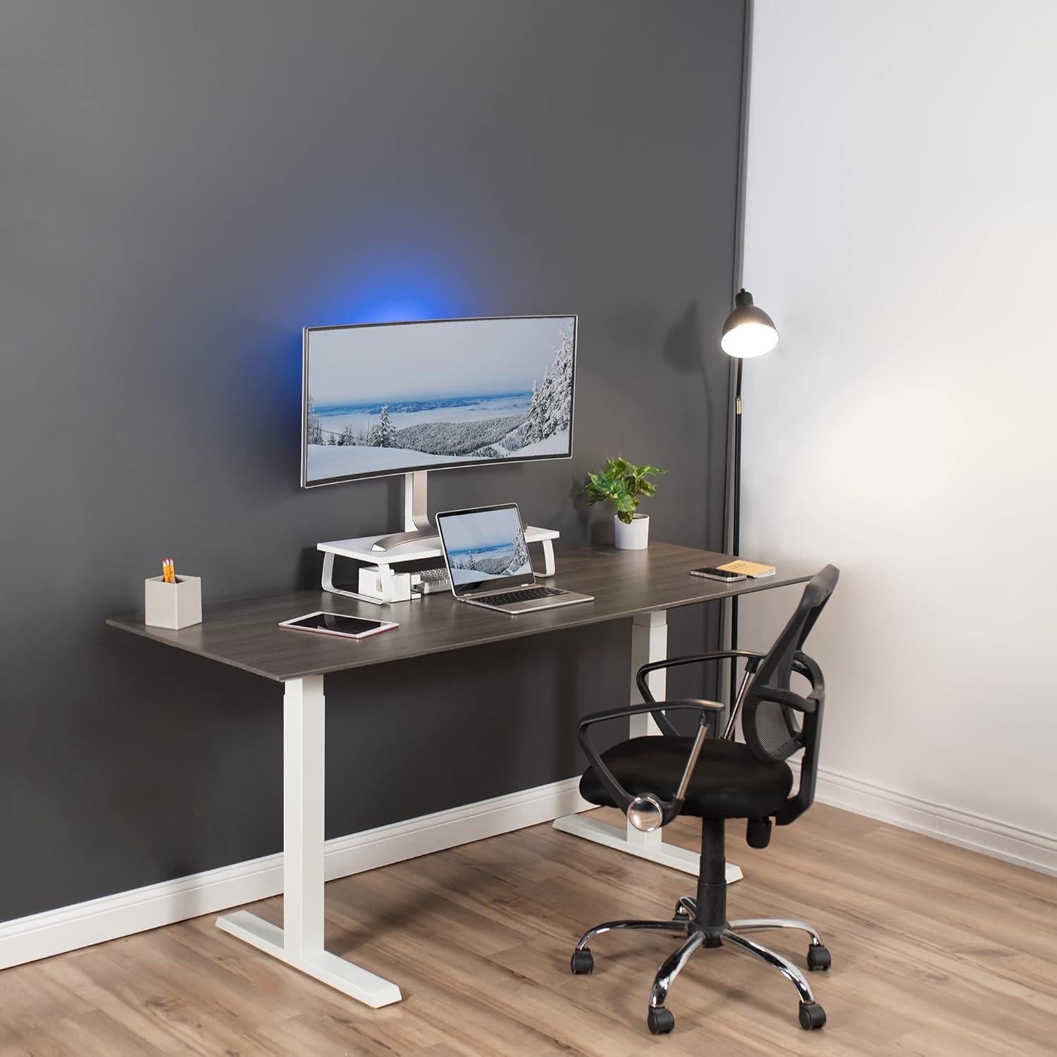 Soporte de Monitor VIVO 60 cm Madera y Acero Ergonomico