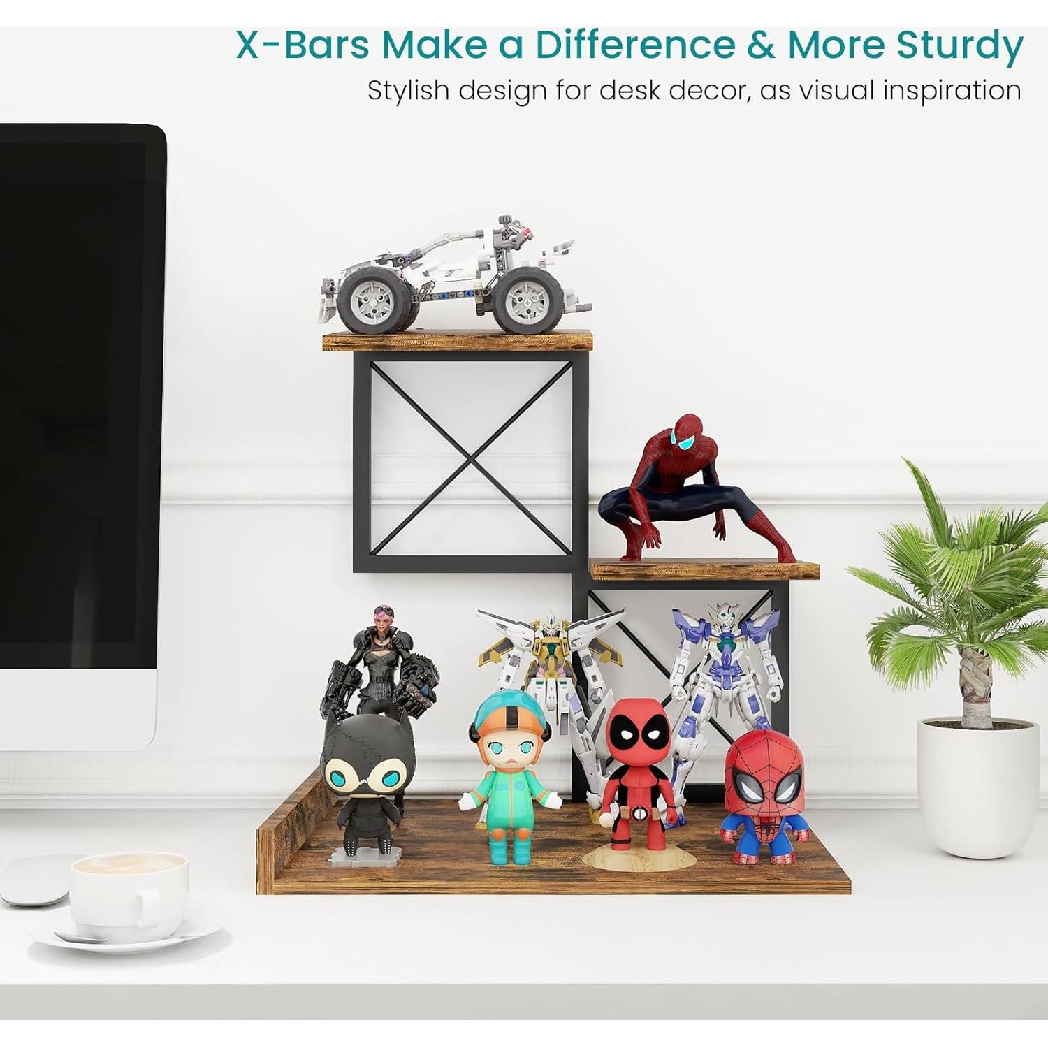 Estante de Escritorio ELITEROO 3 Niveles Madera y Metal Marrón