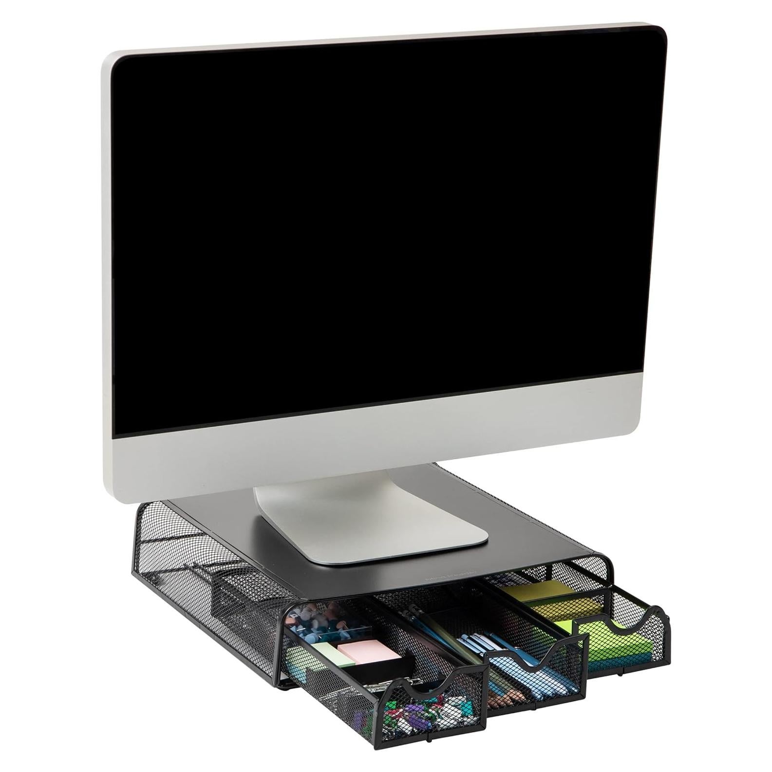 Soporte Ergonómico para Monitor Mind Reader, Malla Metal, 33.65x31.75cm