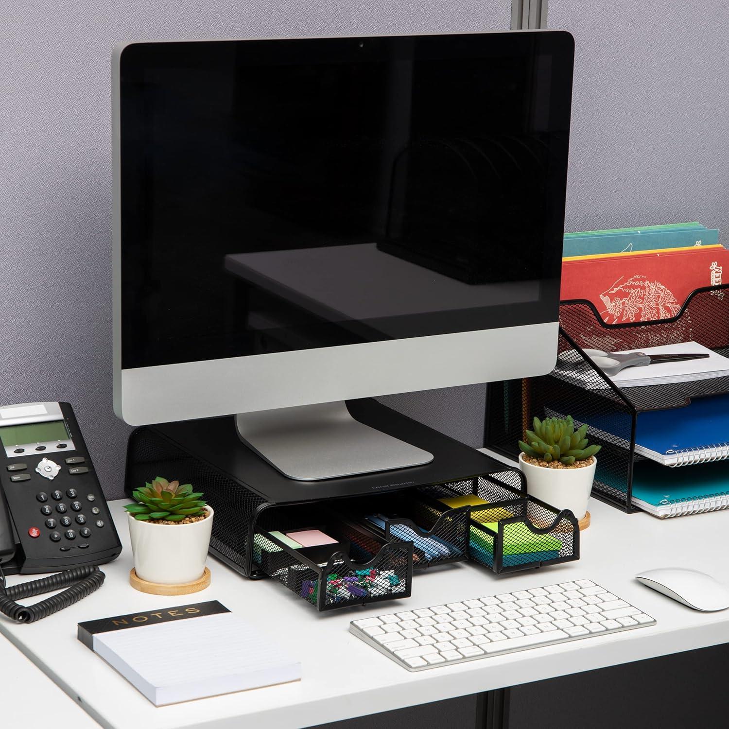 Soporte Ergonómico para Monitor Mind Reader, Malla Metal, 33.65x31.75cm