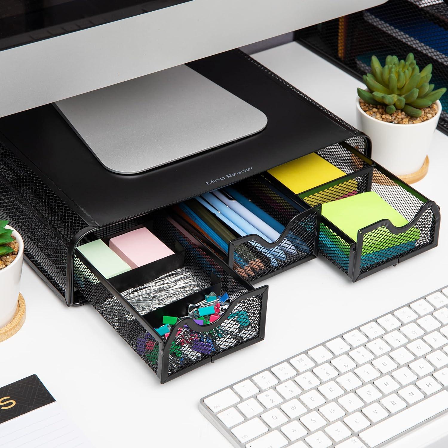 Soporte Ergonómico para Monitor Mind Reader, Malla Metal, 33.65x31.75cm