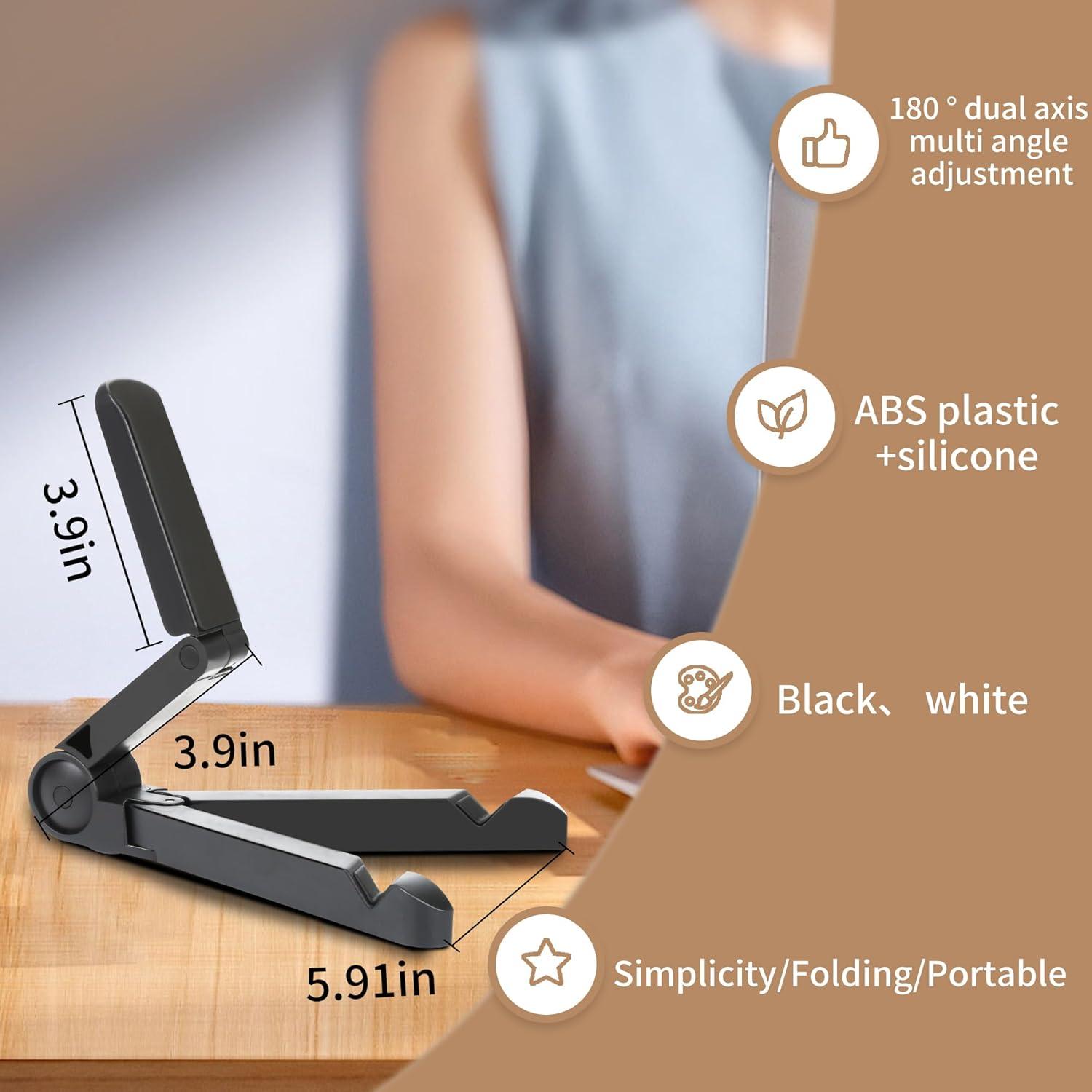 Soporte Plegable para Monitor y Tabletas Negro - Ajustable, Ligero, Compatible con Dispositivos de 7 a 10.2 Pulgadas