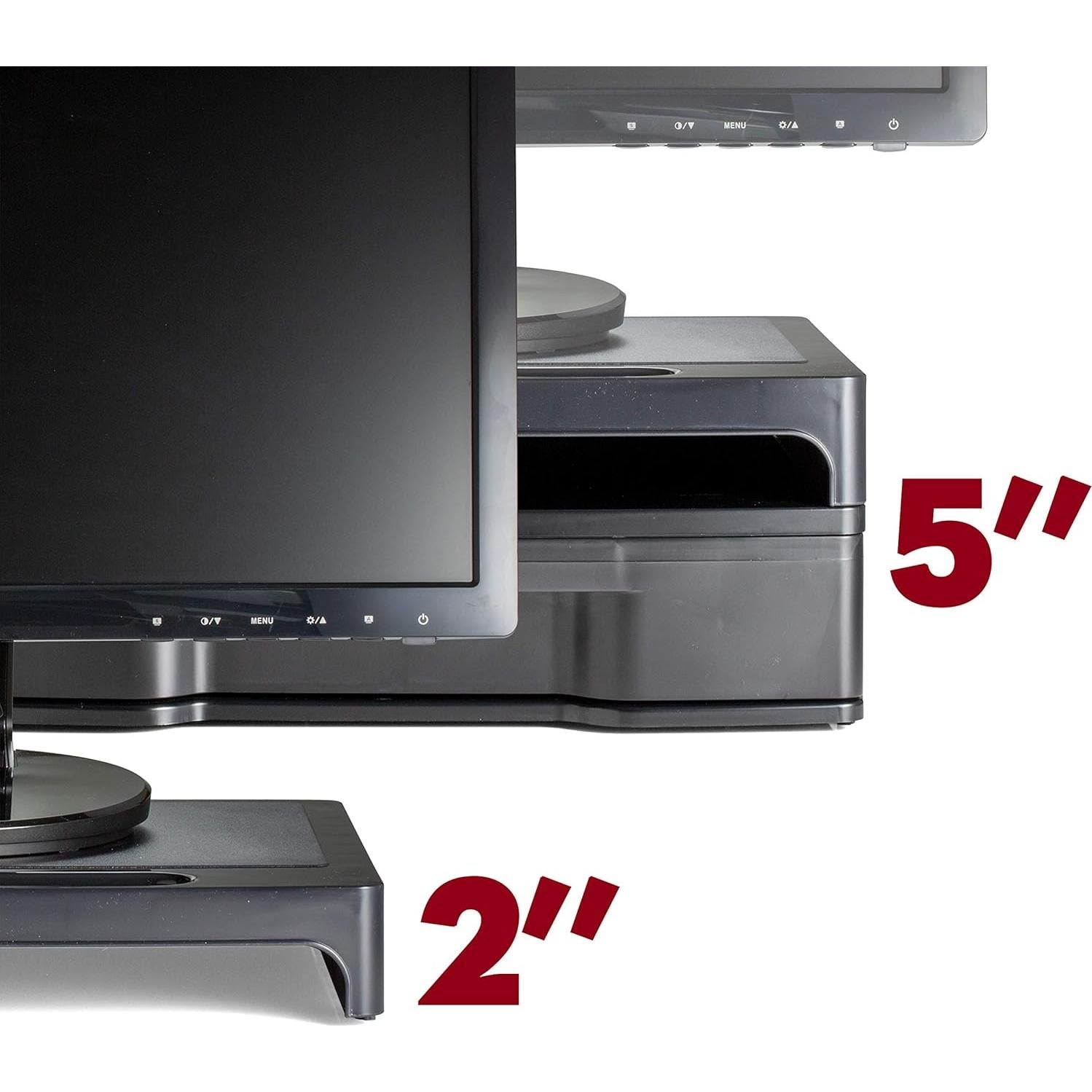 Soporte de Monitor Officemate 22502 con Cajón Negro 33.34x25.08cm