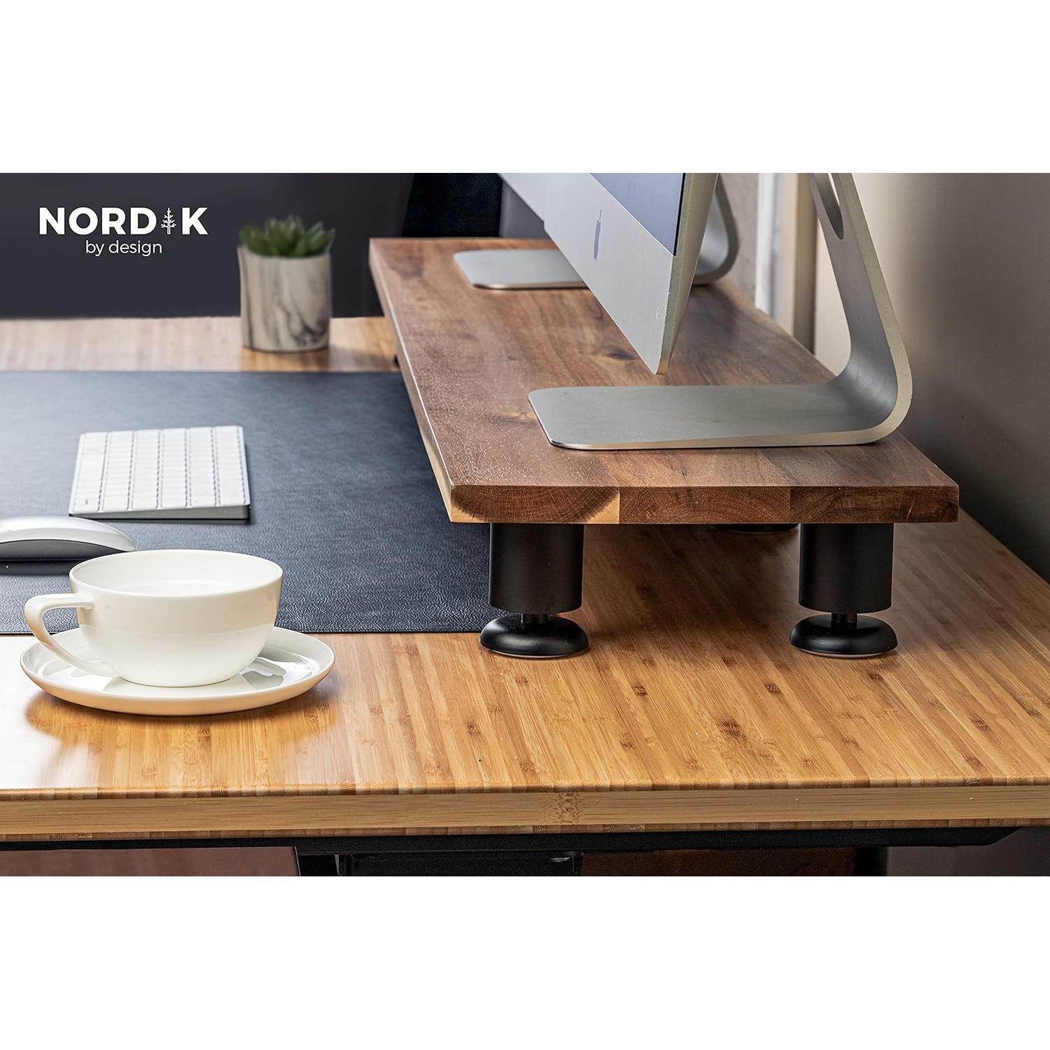 Soporte Elevador Doble para Monitores Nordik de Acacia 106.83x26.69cm