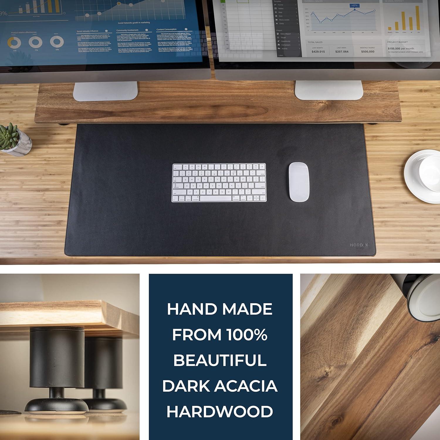 Soporte Elevador Doble para Monitores Nordik de Acacia 106.83x26.69cm