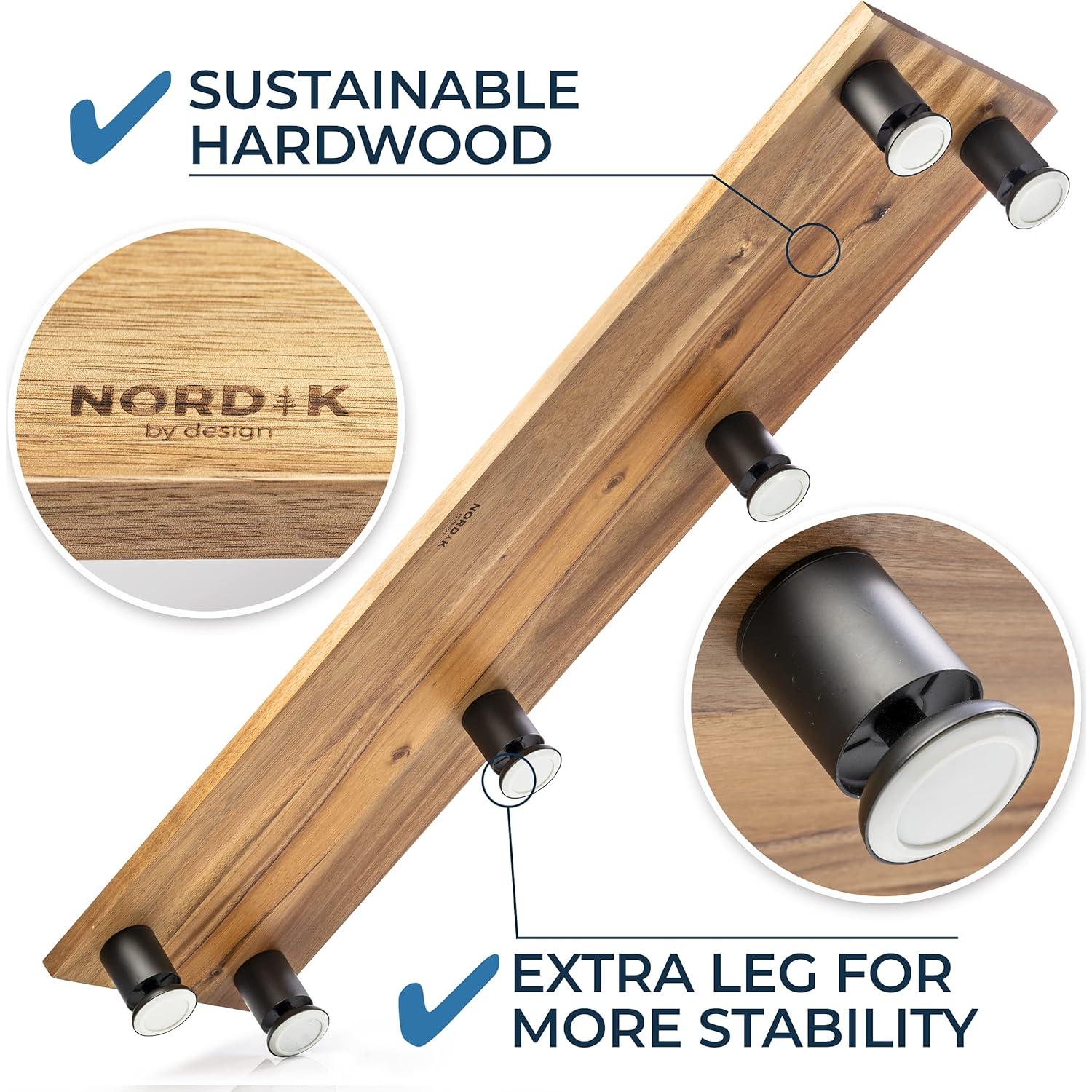 Soporte Elevador Doble para Monitores Nordik de Acacia 106.83x26.69cm