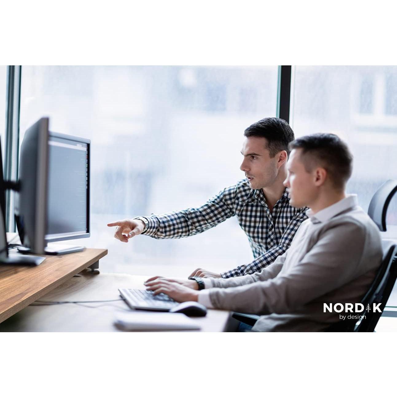 Soporte Elevador Doble para Monitores Nordik de Acacia 106.83x26.69cm