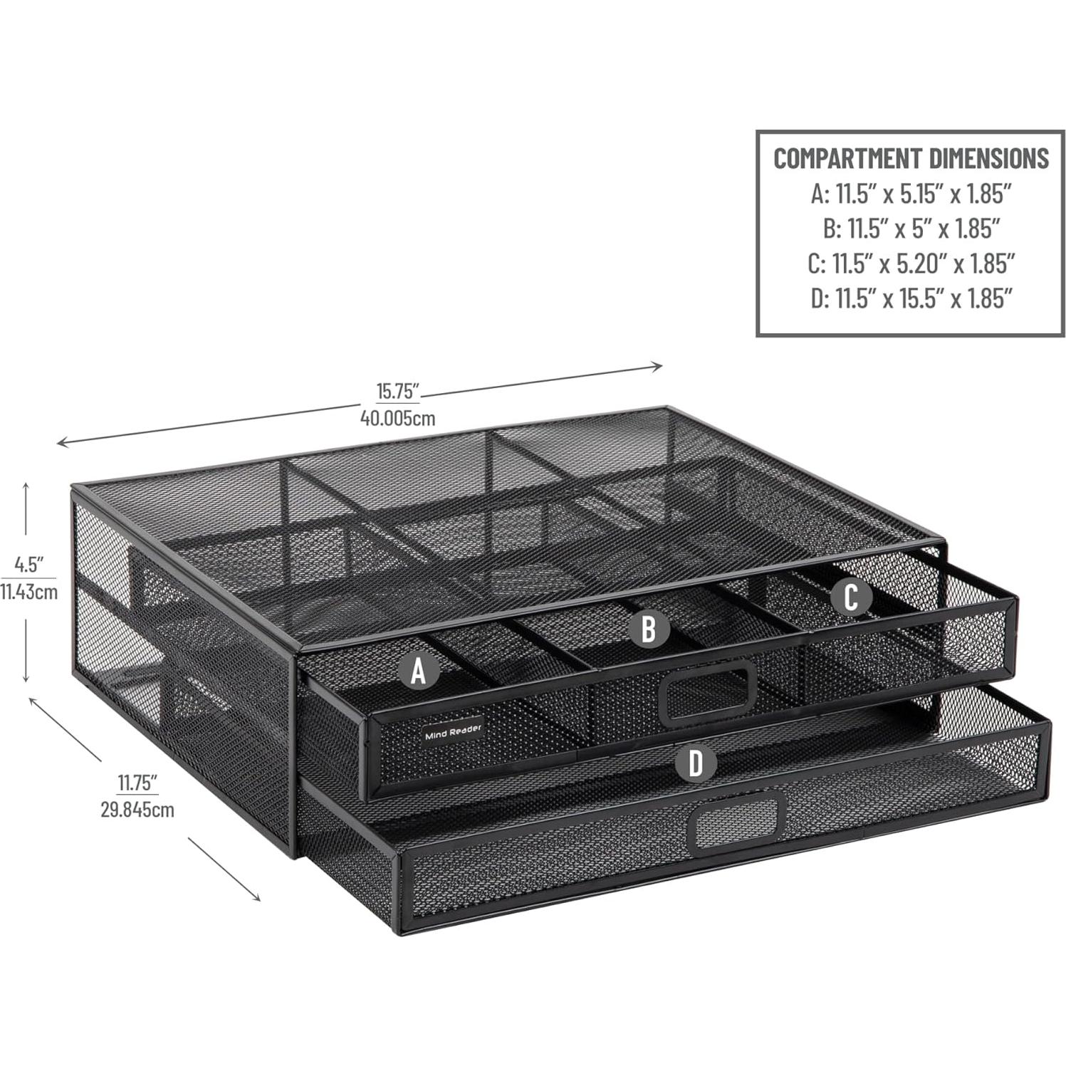 Soporte para Monitor Mind Reader con Cajones, Negro, 40x29.8x11.4 cm
