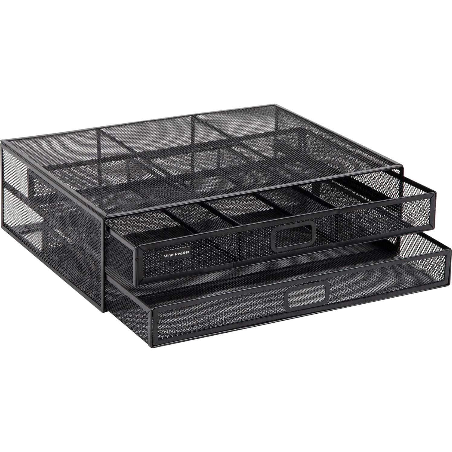 Soporte para Monitor Mind Reader con Cajones, Negro, 40x29.8x11.4 cm