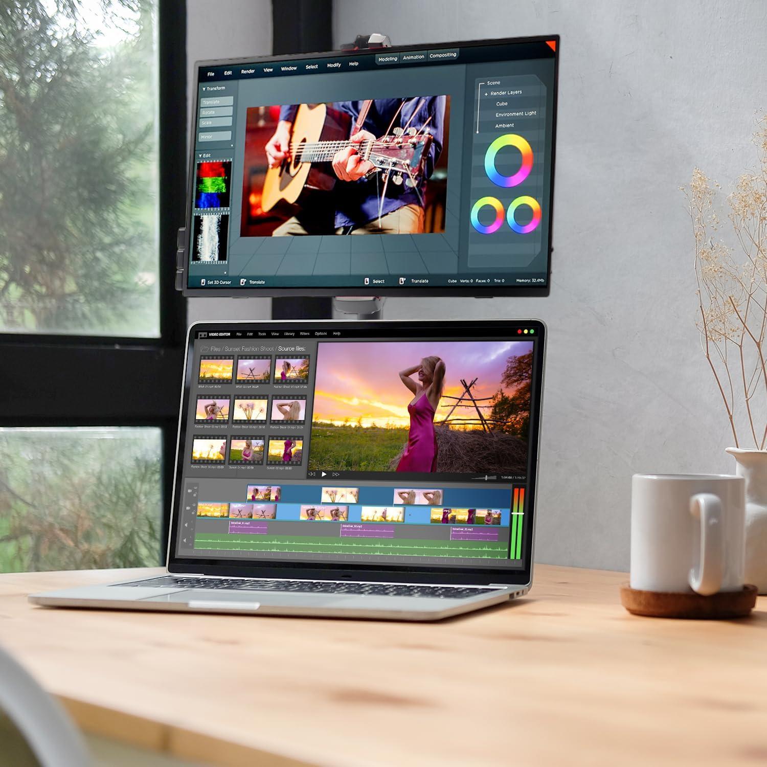 Soporte de Monitor Portátil Kado Tripode Metal 360° Ajustable