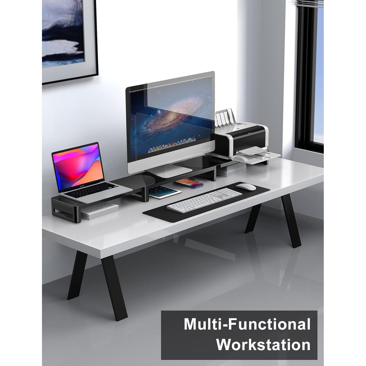 Soporte para Monitor EAXBUX con Carga Inalámbrica y 4 USB