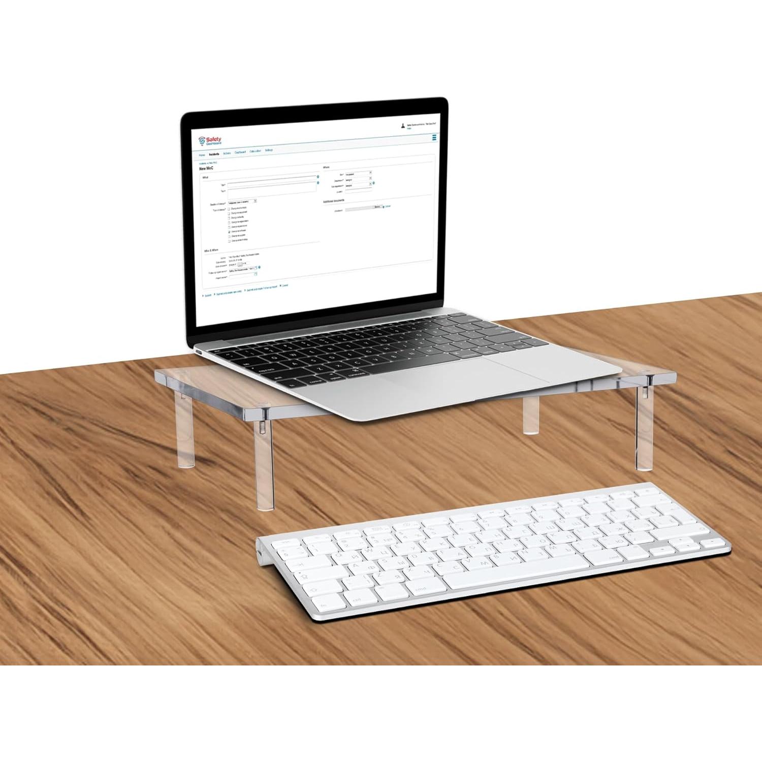 Soporte de Monitor Acrílico Jusalpha 10mm - 36.83x22.86x8.64cm