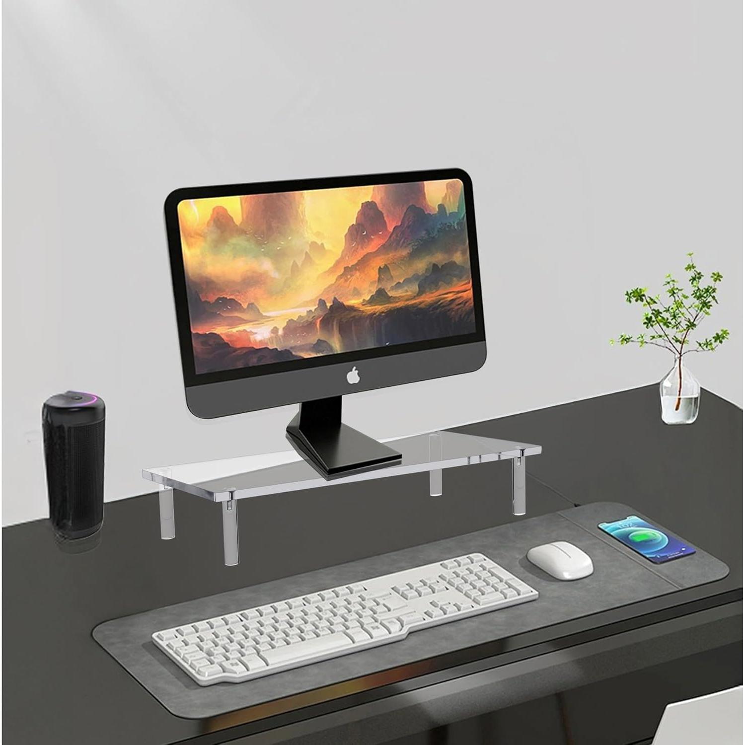 Soporte de Monitor Acrílico Jusalpha 10mm - 36.83x22.86x8.64cm