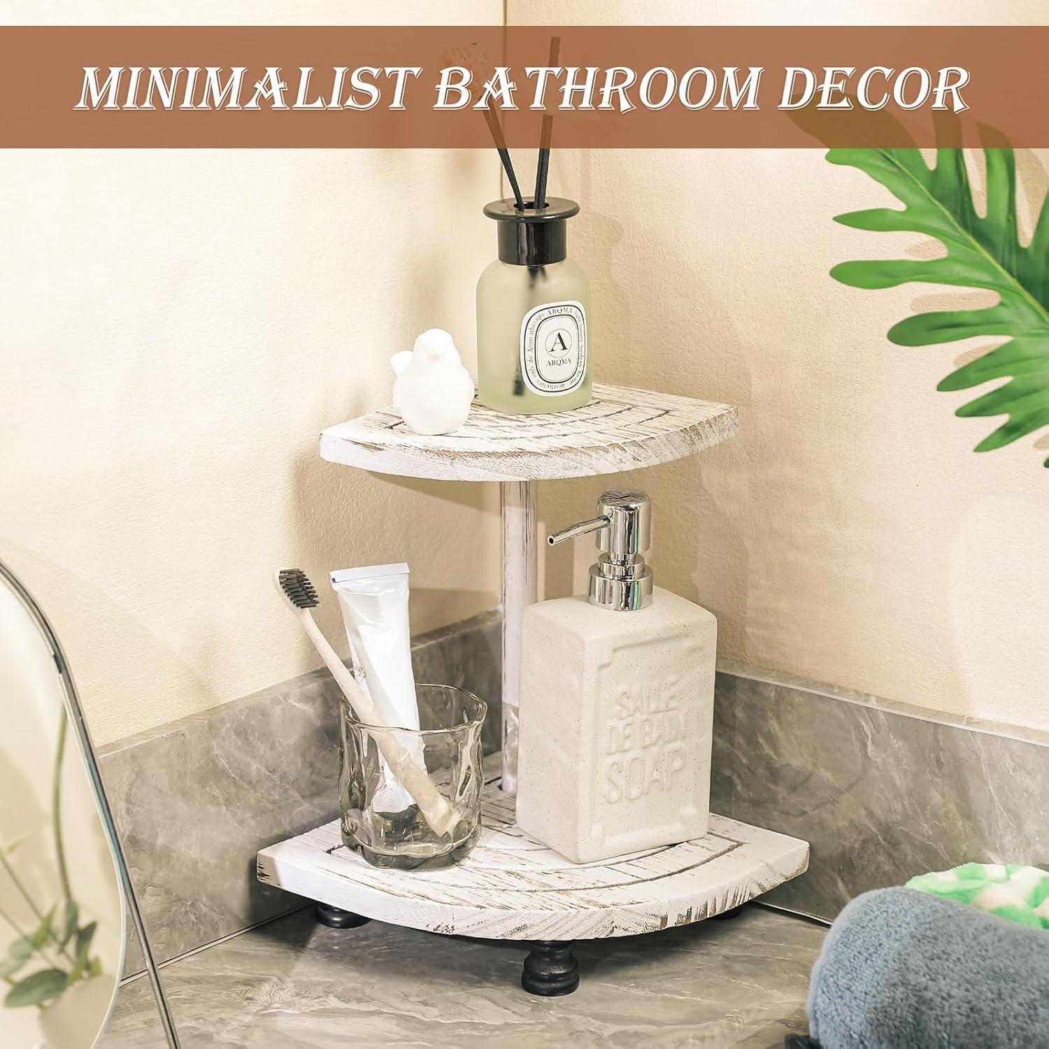 Soportes de Madera Tikea Estilo Granja - Paquete de 2 Blancos