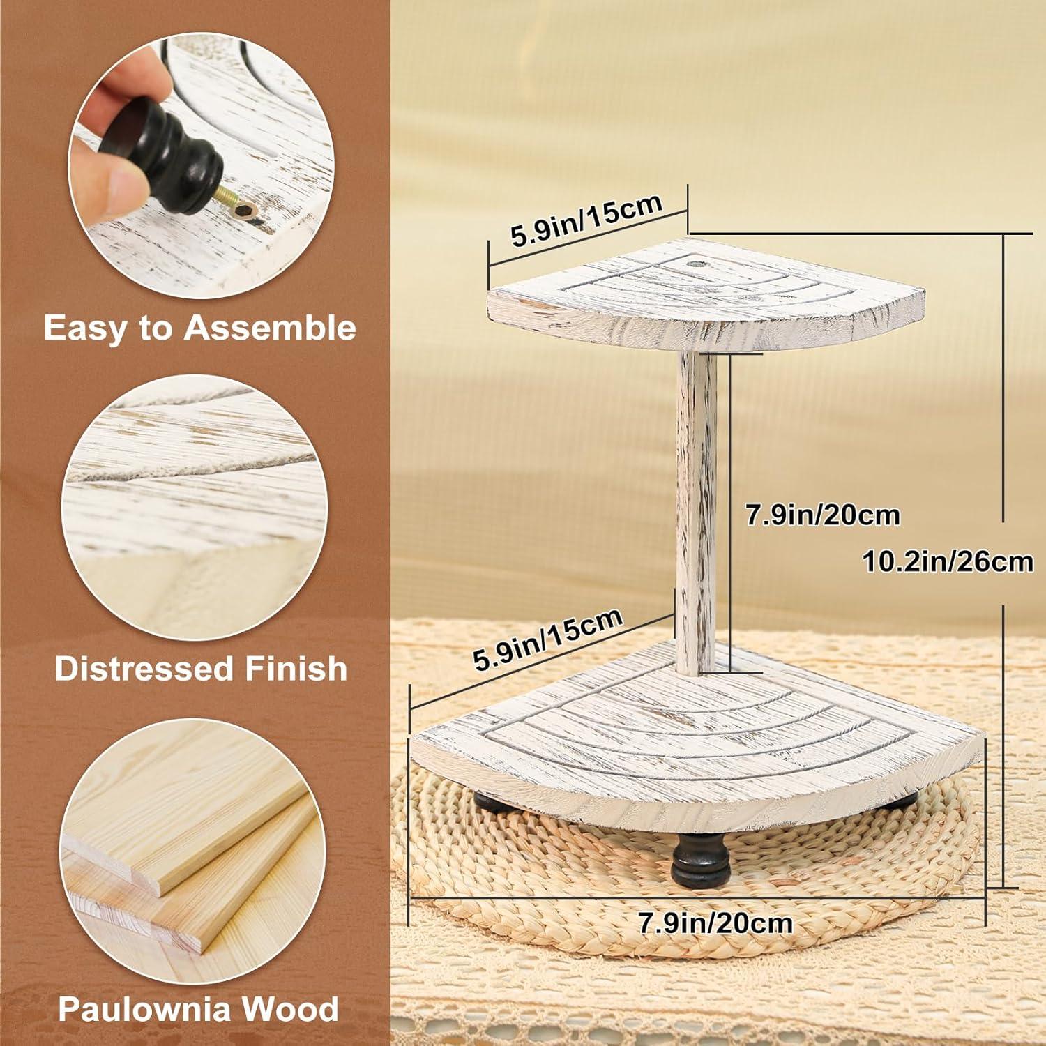 Soportes de Madera Tikea Estilo Granja - Paquete de 2 Blancos