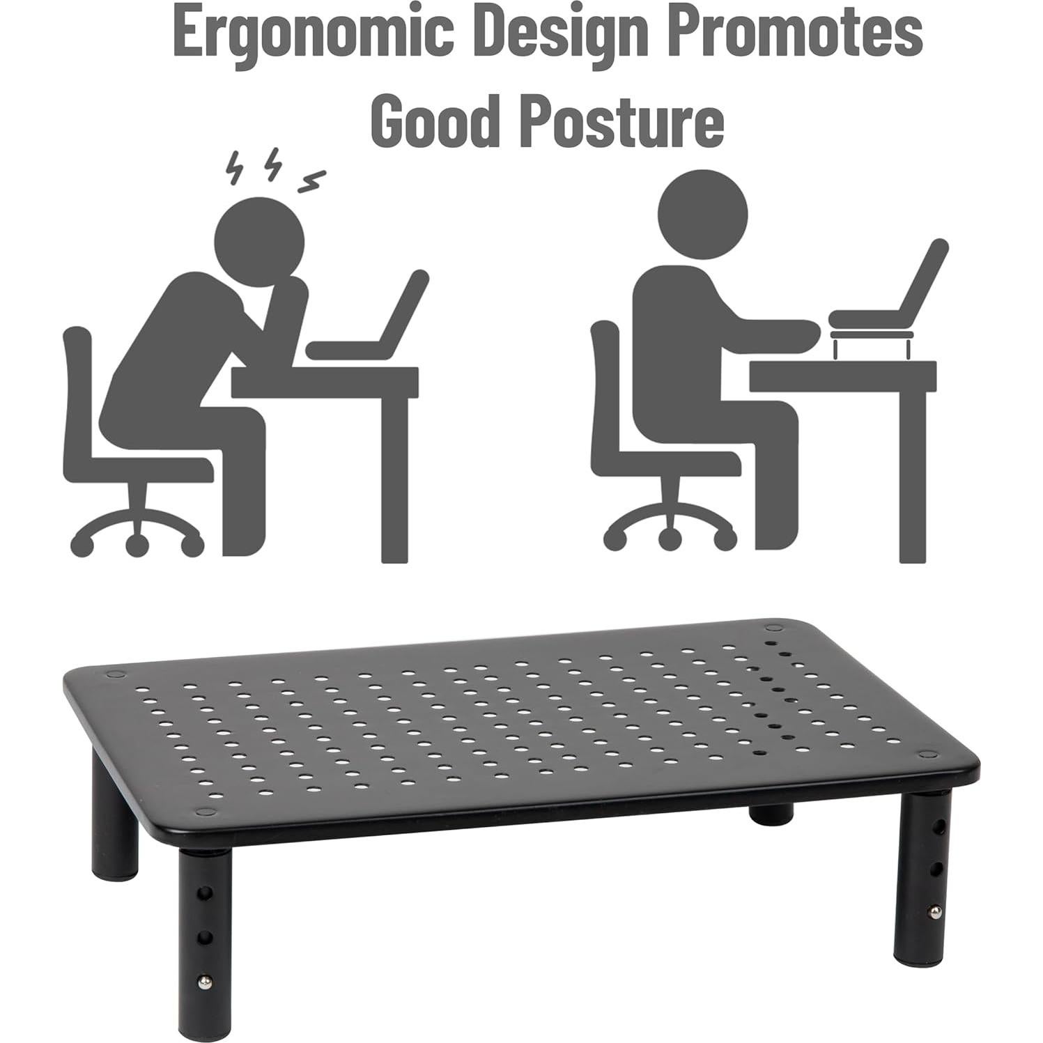 Soporte para Monitor Ajustable Mind Reader, Metal, Negro