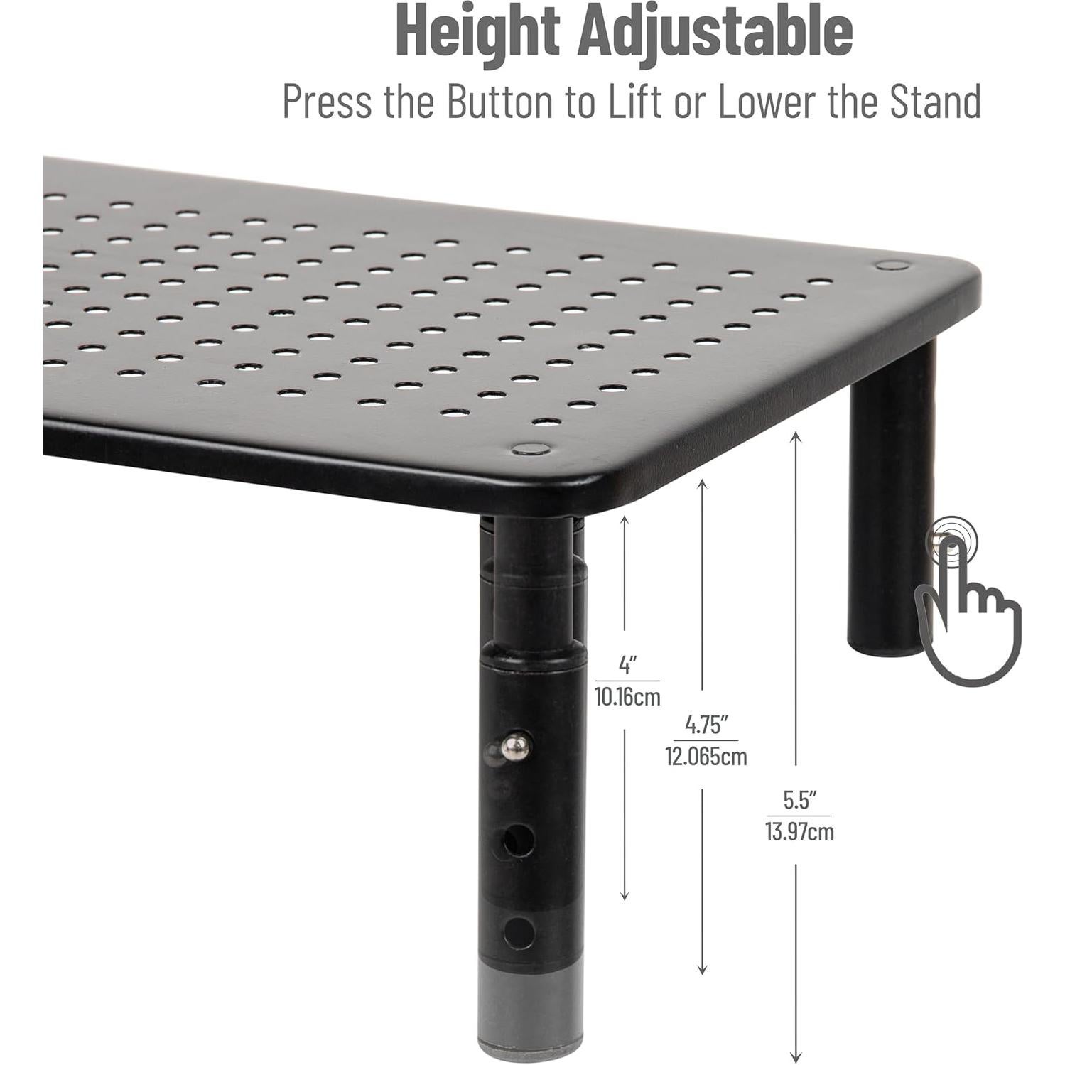 Soporte para Monitor Ajustable Mind Reader, Metal, Negro