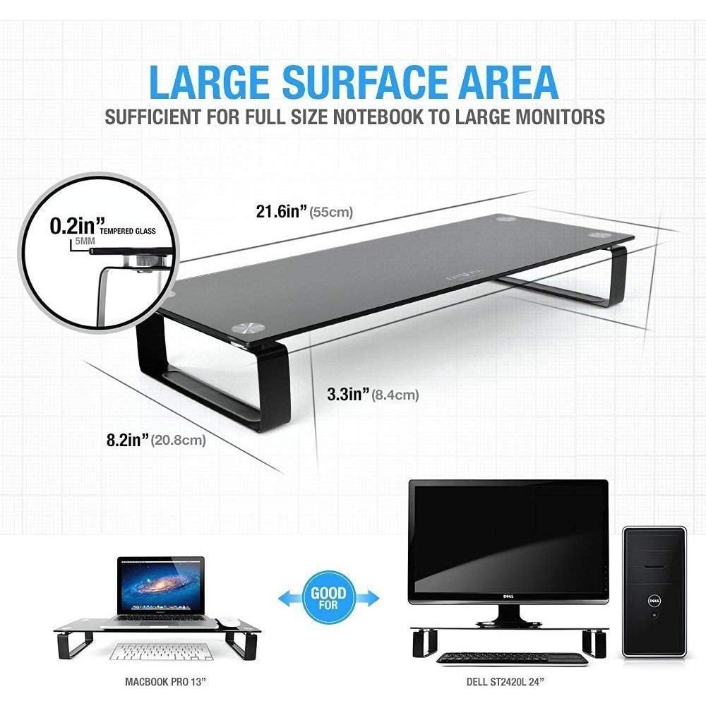 Soporte para Monitor de Vidrio Templado Eutuxia Tipo-S 55.24x20.96cm