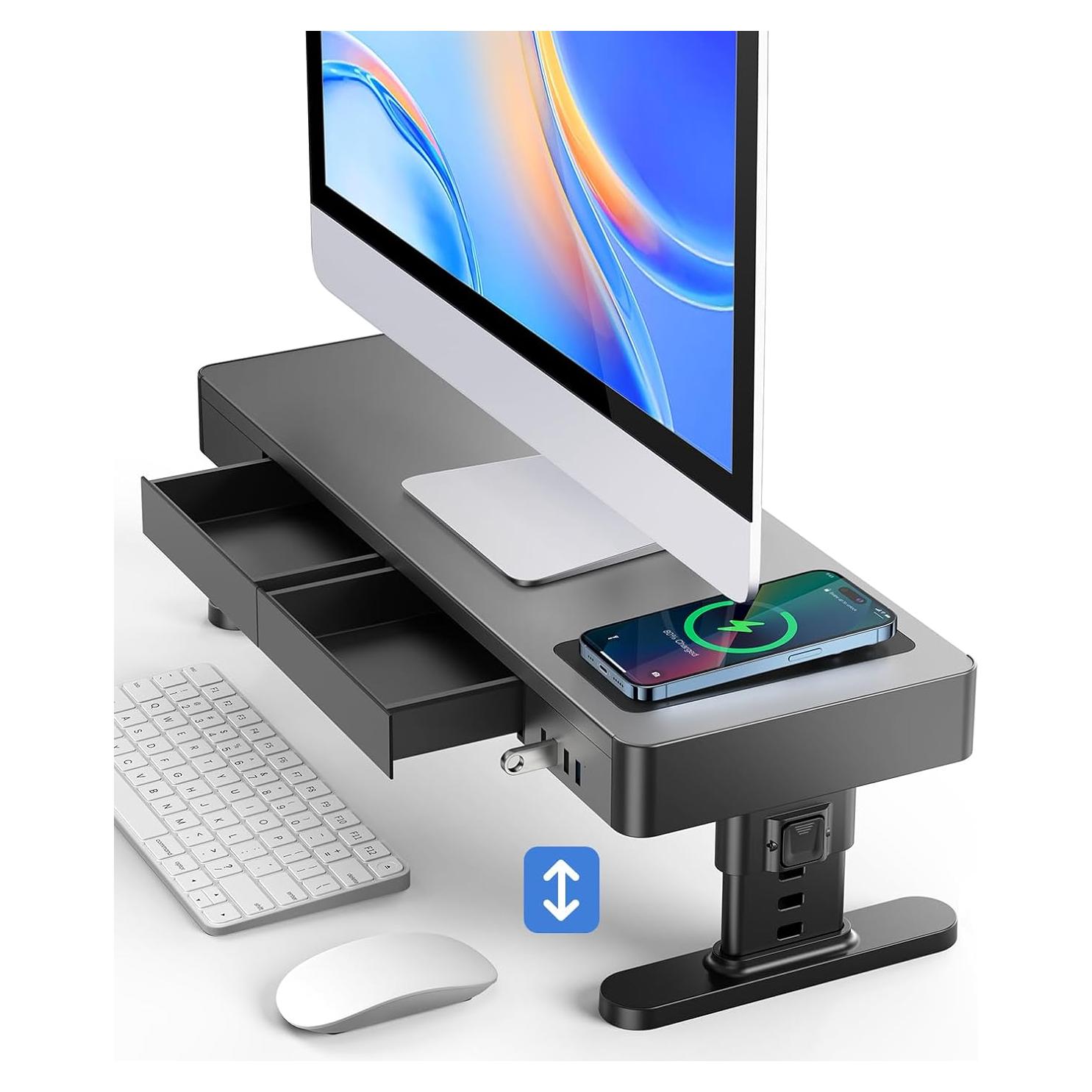 Soporte para Monitor Meatanty Ajustable con Cargador USB 5 en 1