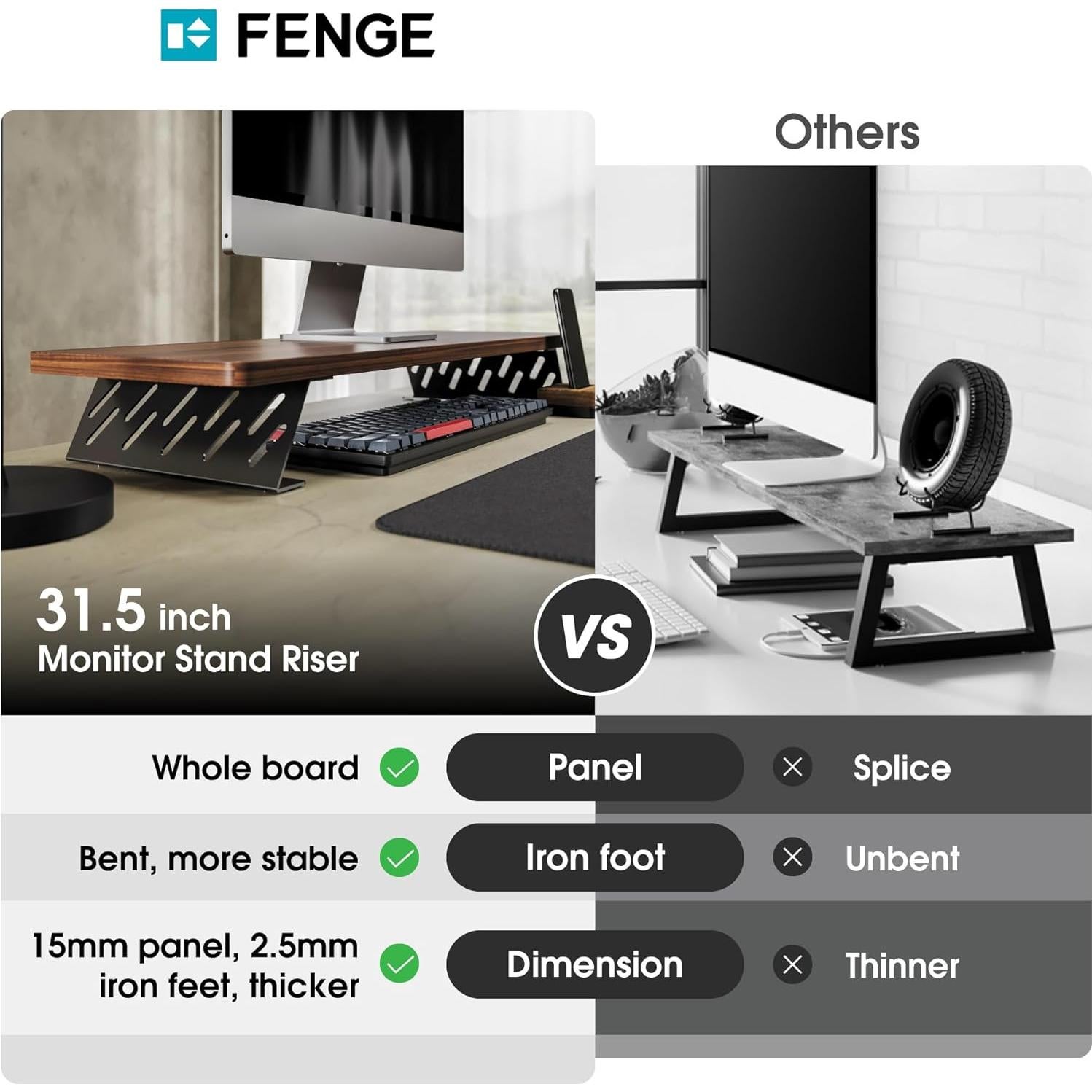 Soporte para Monitor Fenge 108x23.37x13.72 cm, Elevador de Escritorio