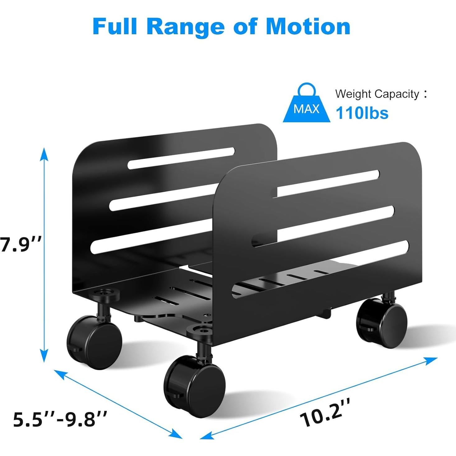 Soporte Móvil para CPU Suptek Ajustable 14-25 cm Negro