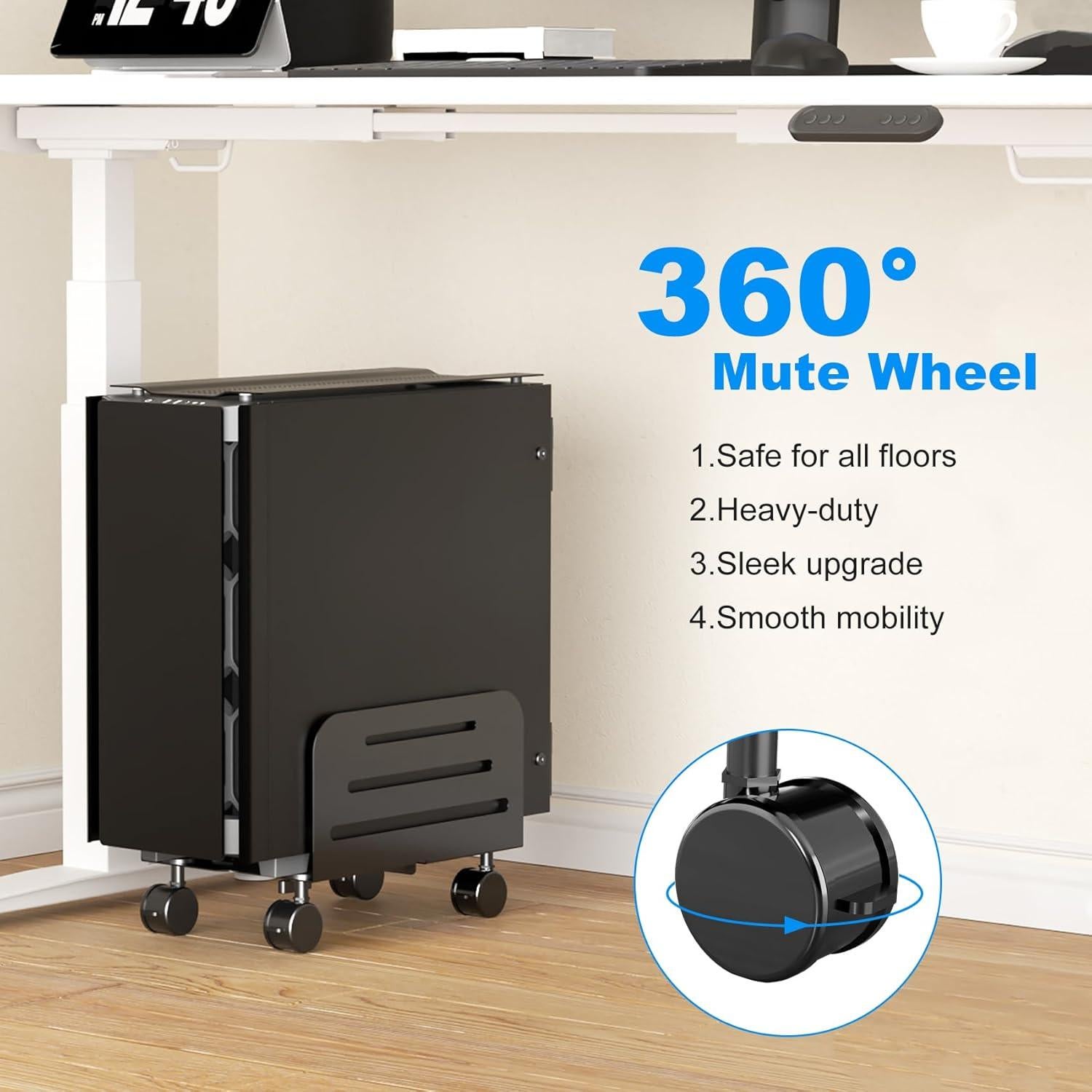 Soporte Móvil para CPU Suptek Ajustable 14-25 cm Negro