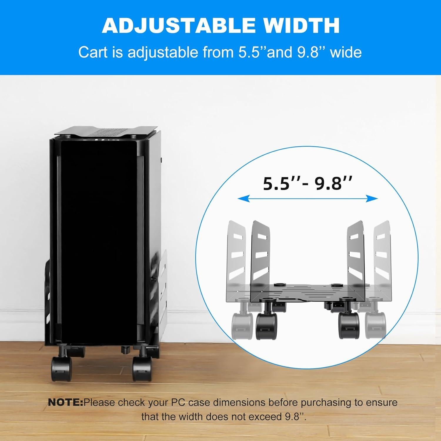 Soporte Móvil para CPU Suptek Ajustable 14-25 cm Negro