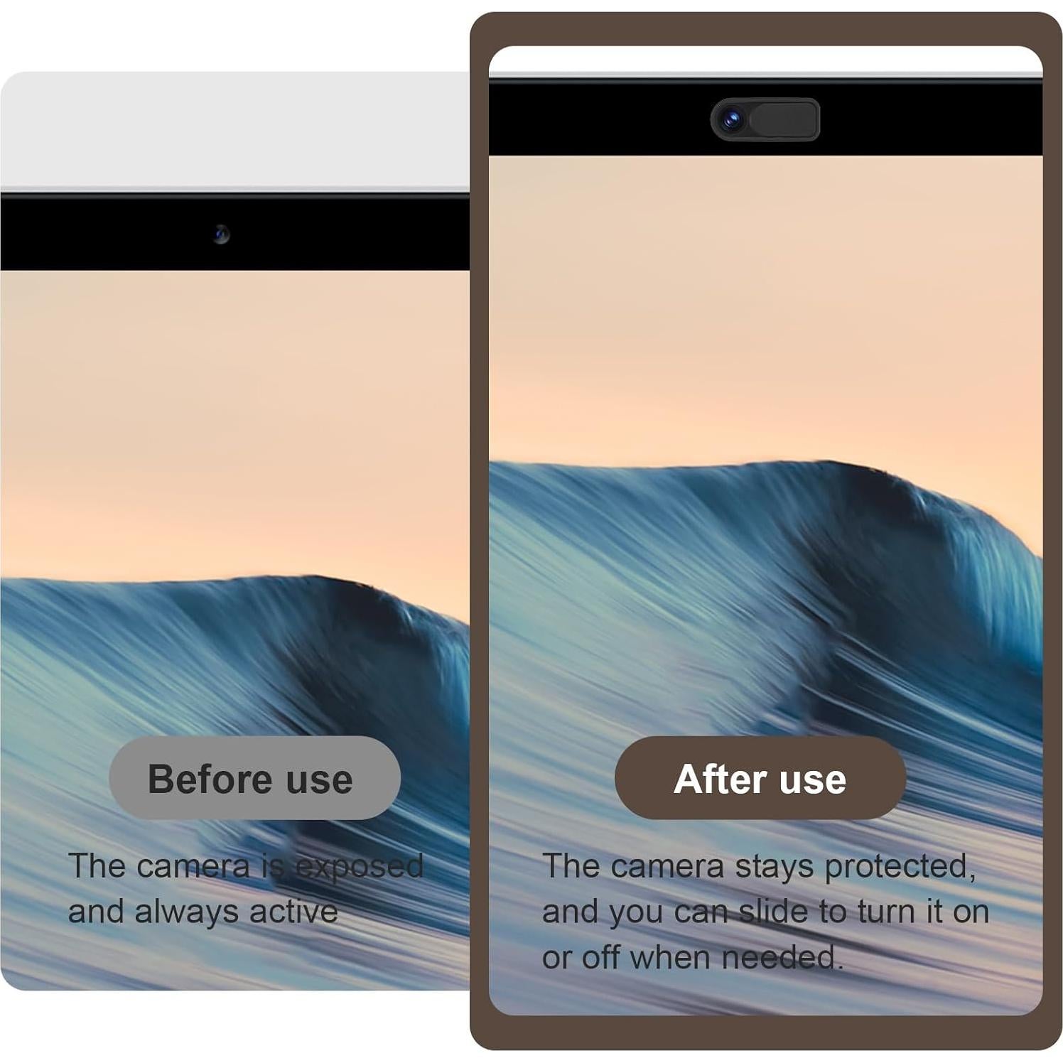 Cubierta deslizante para cámara Bewudy - 6 Piezas, ABS Negro