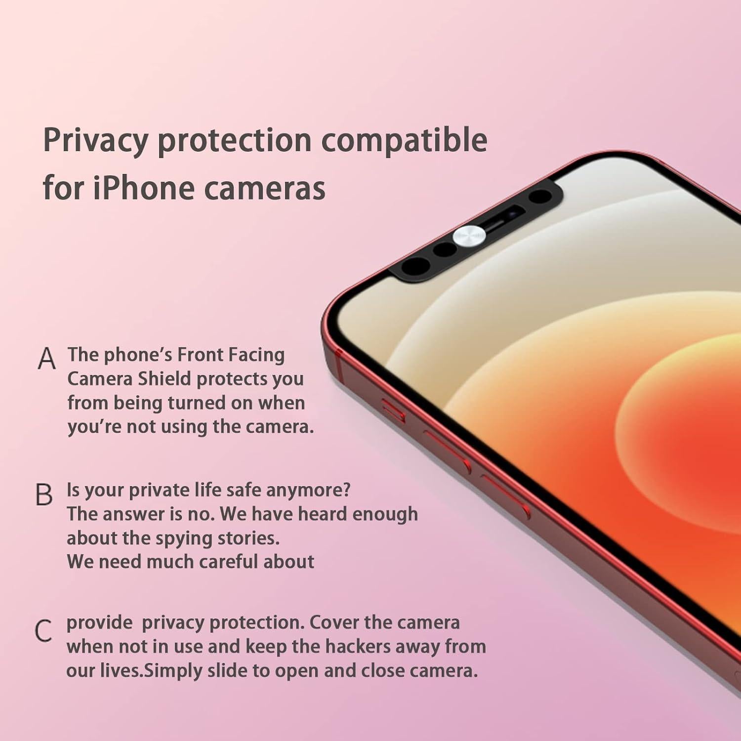 Cubierta de Cámara Frontal EYSOFT para iPhone 10-12, Plata