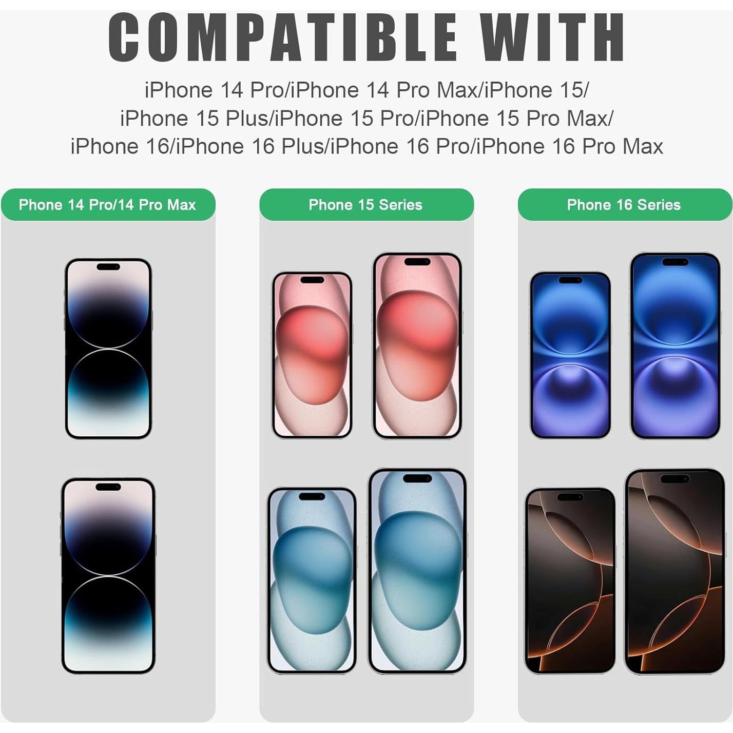 Cubierta de Cámara Frontal EYSOFT para iPhone 14/15/16 - 2 Paquete Plata