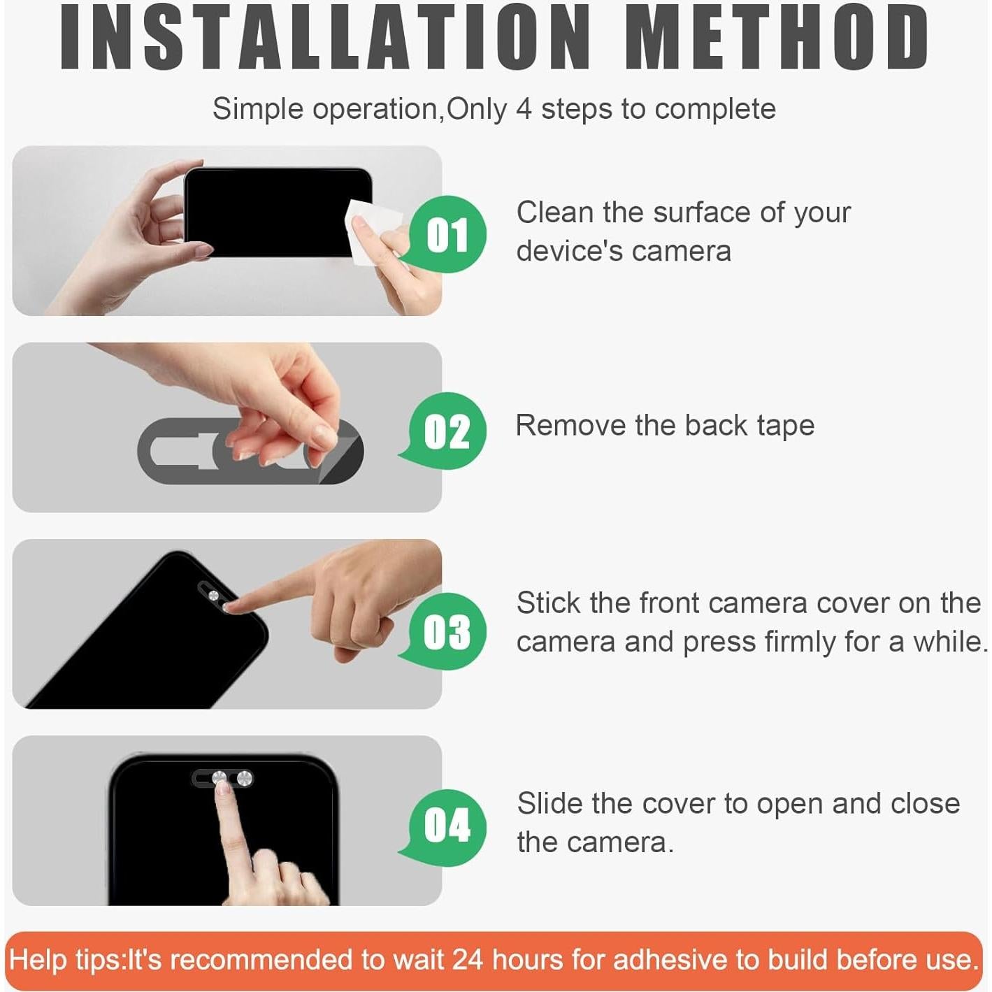 Cubierta de Cámara Frontal EYSOFT para iPhone 14/15/16 - 2 Paquete Plata