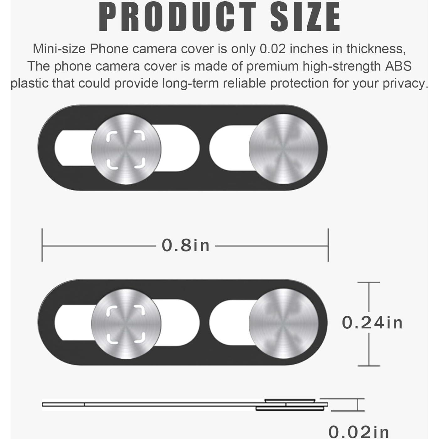 Cubierta de Cámara Frontal EYSOFT para iPhone 14/15/16 - 2 Paquete Plata