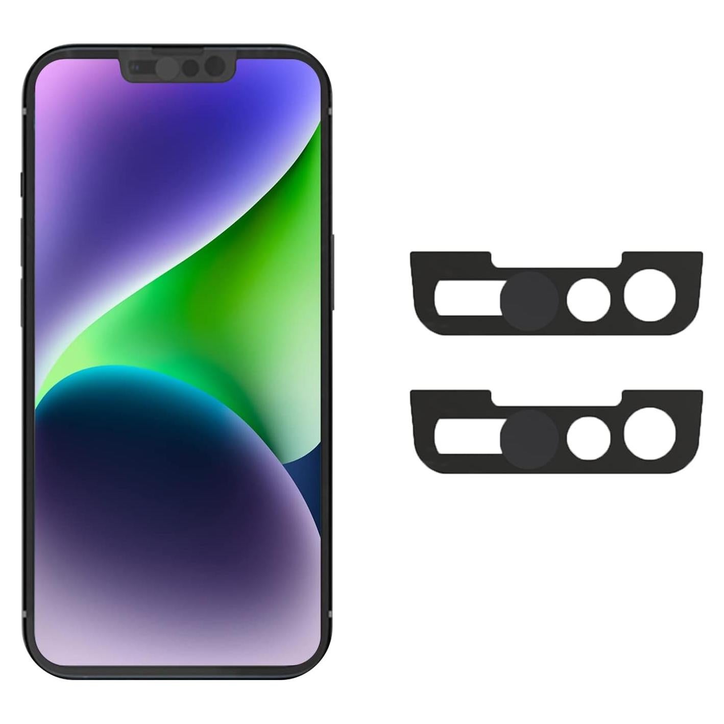 Phone Camera Cover - Compatible with Phone 14/14 Plus/13/13 Mini/13 Pro/13 Pro Max - Protect Privacy, Not Affect Facial Recognition-Black