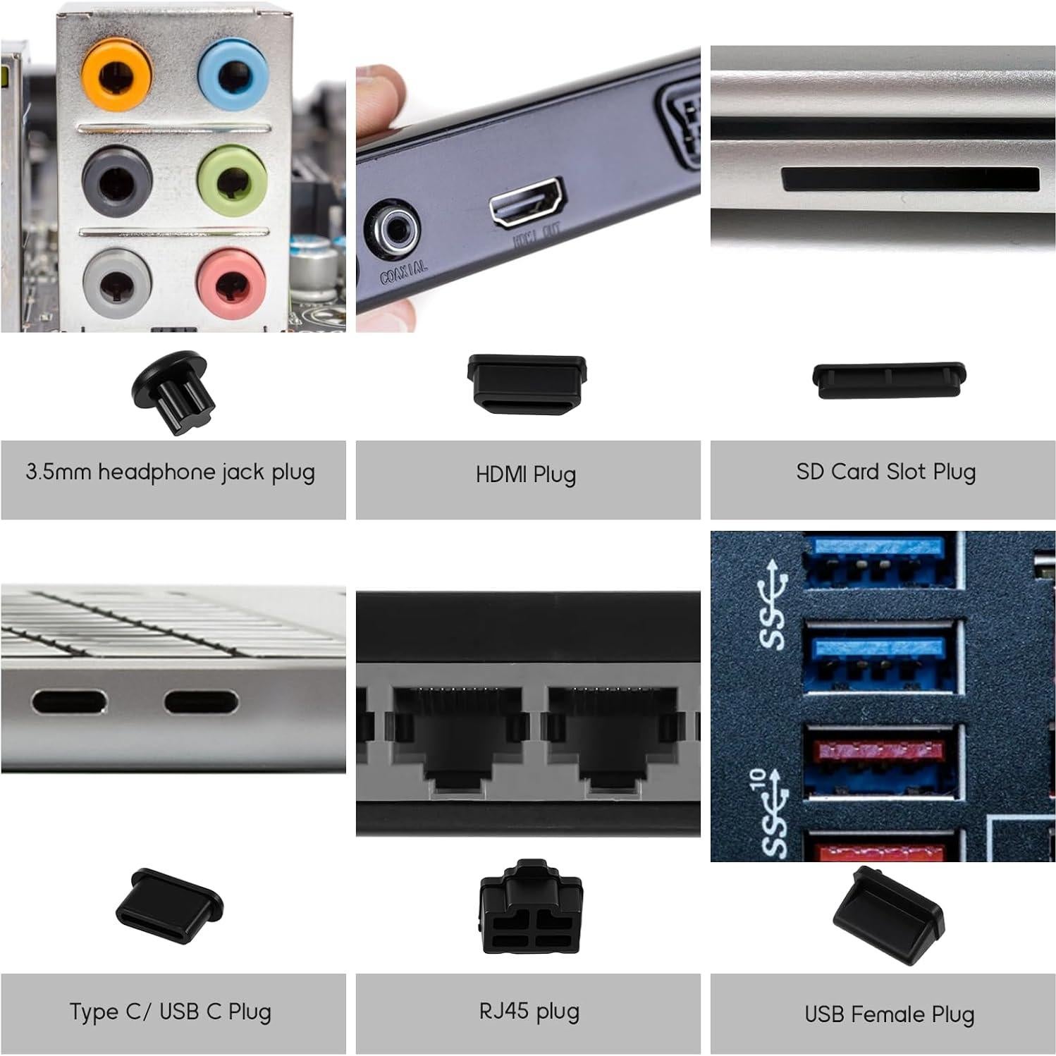 40 Piezas Cubiertas Antipolvo USB C Silicona SynHHergyx