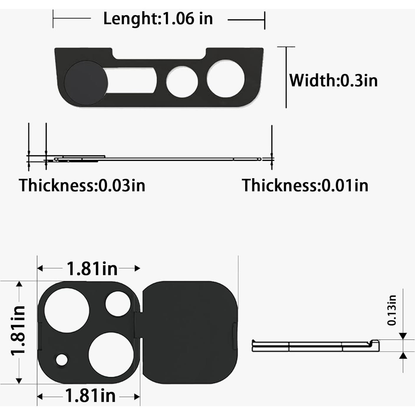 Cubierta de Privacidad para Cámara Frontal iPhone 14/14 Plus - 2 Pack