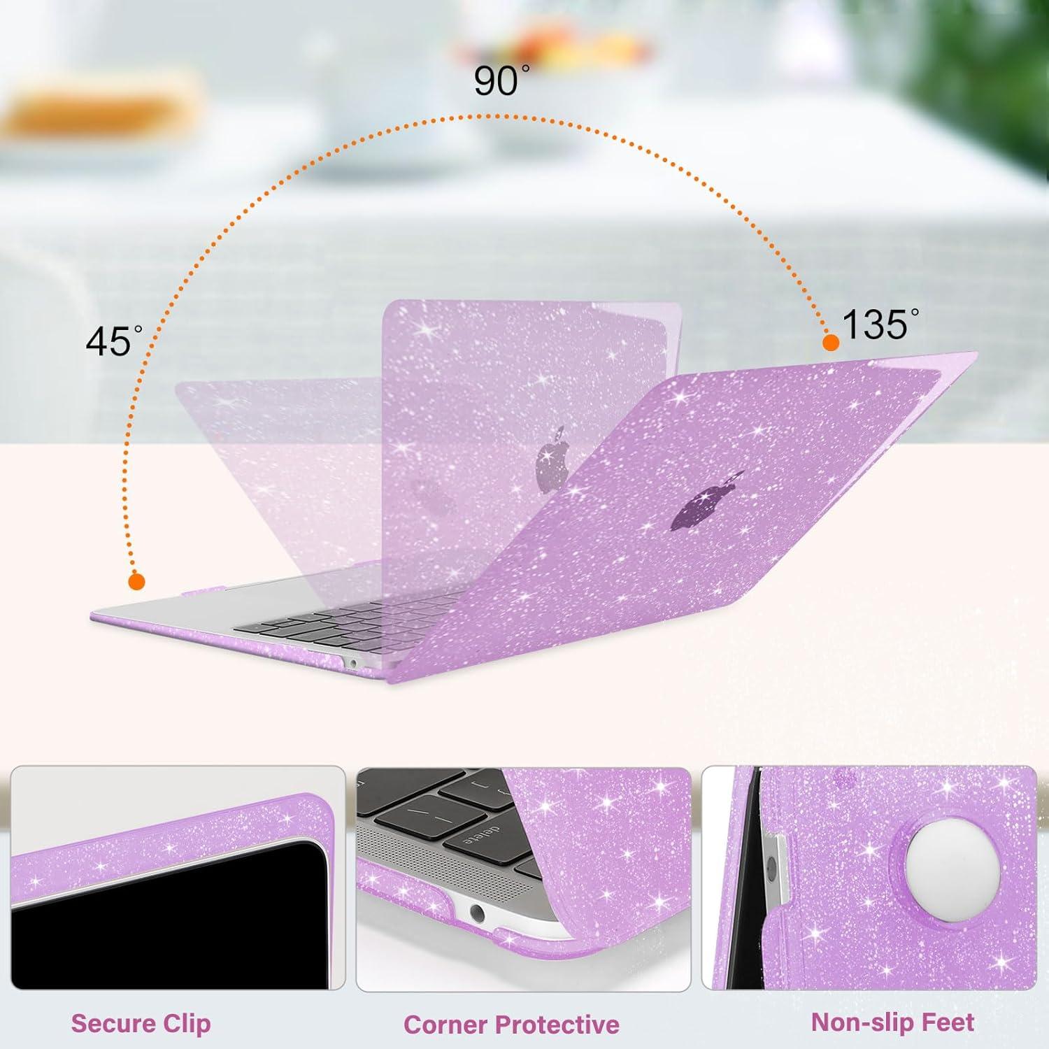 Funda Dura MOSISO para MacBook Air 13" M1 2018-2022 Púrpura