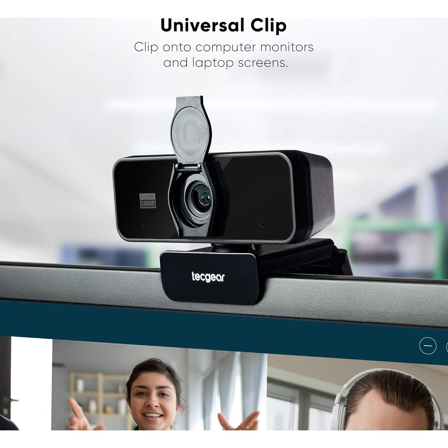 Cámara Web USB 1080P Full HD Tecgear con Cubierta de Privacidad