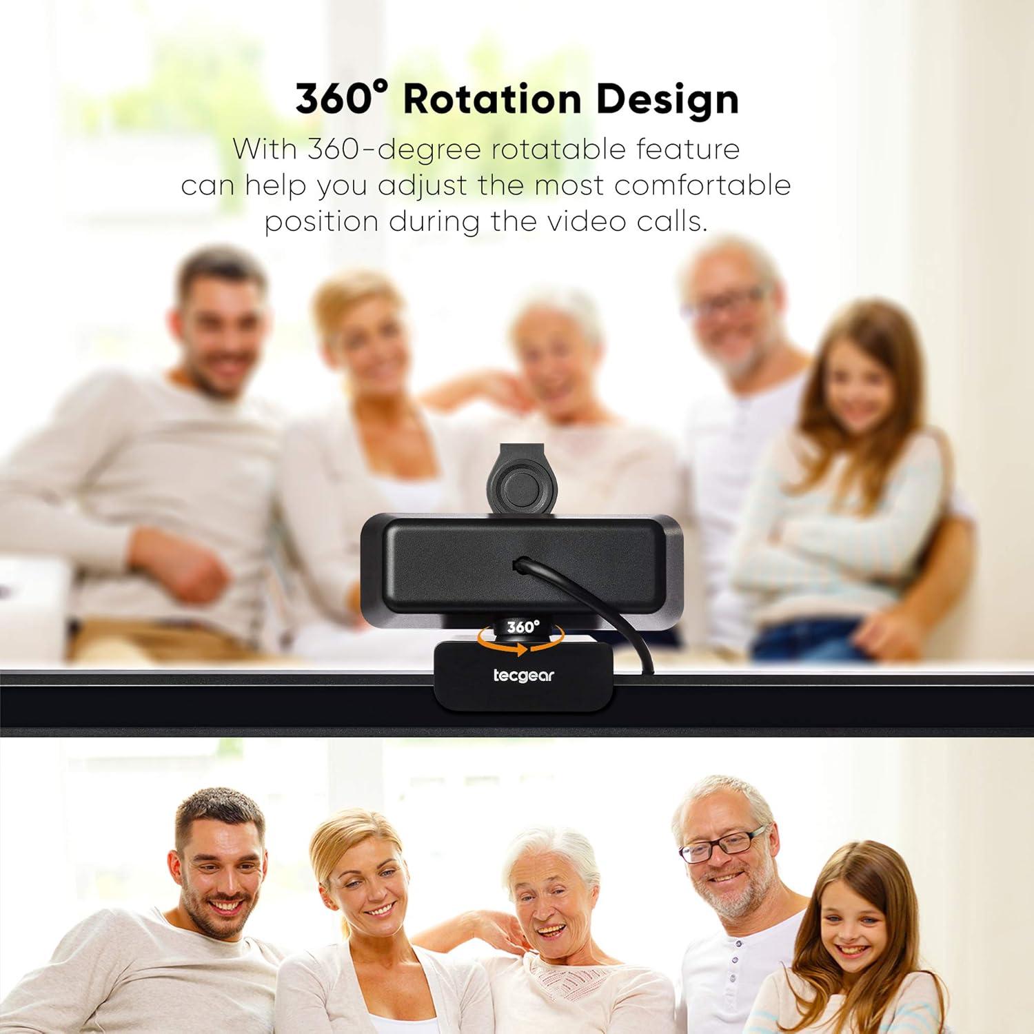 Cámara Web USB 1080P Full HD Tecgear con Cubierta de Privacidad