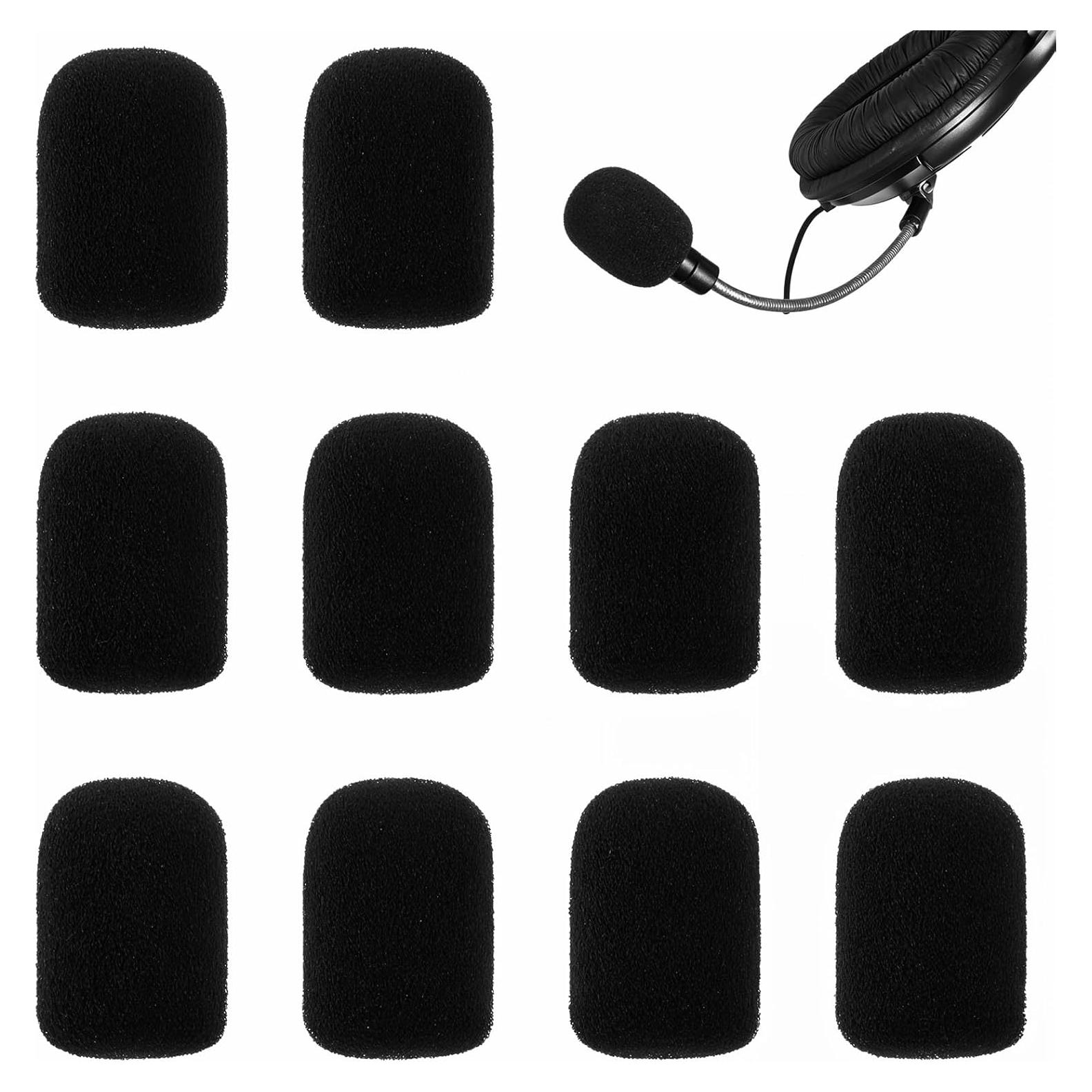 Paquete de 10 Fundas de Micrófono de Espuma Negra - Reducción de Ruido