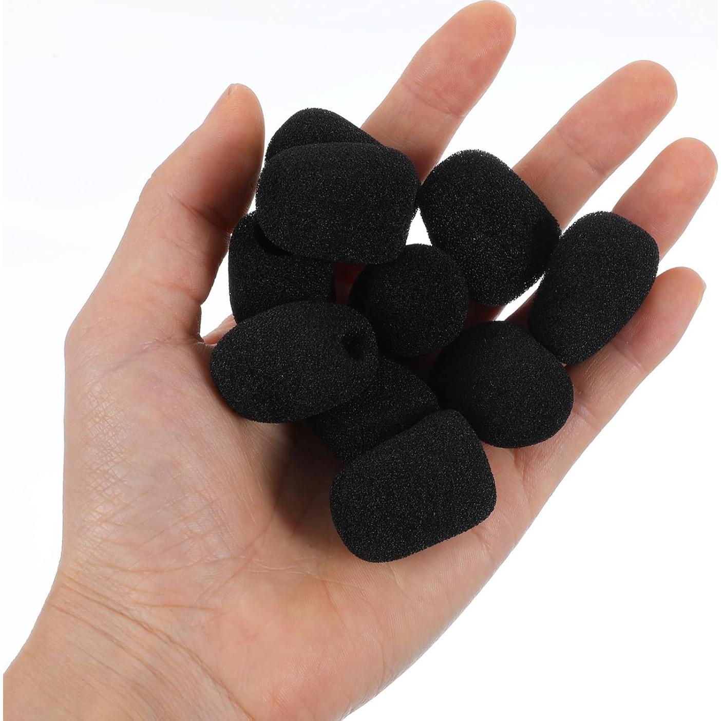 Paquete de 10 Fundas de Micrófono de Espuma Negra - Reducción de Ruido
