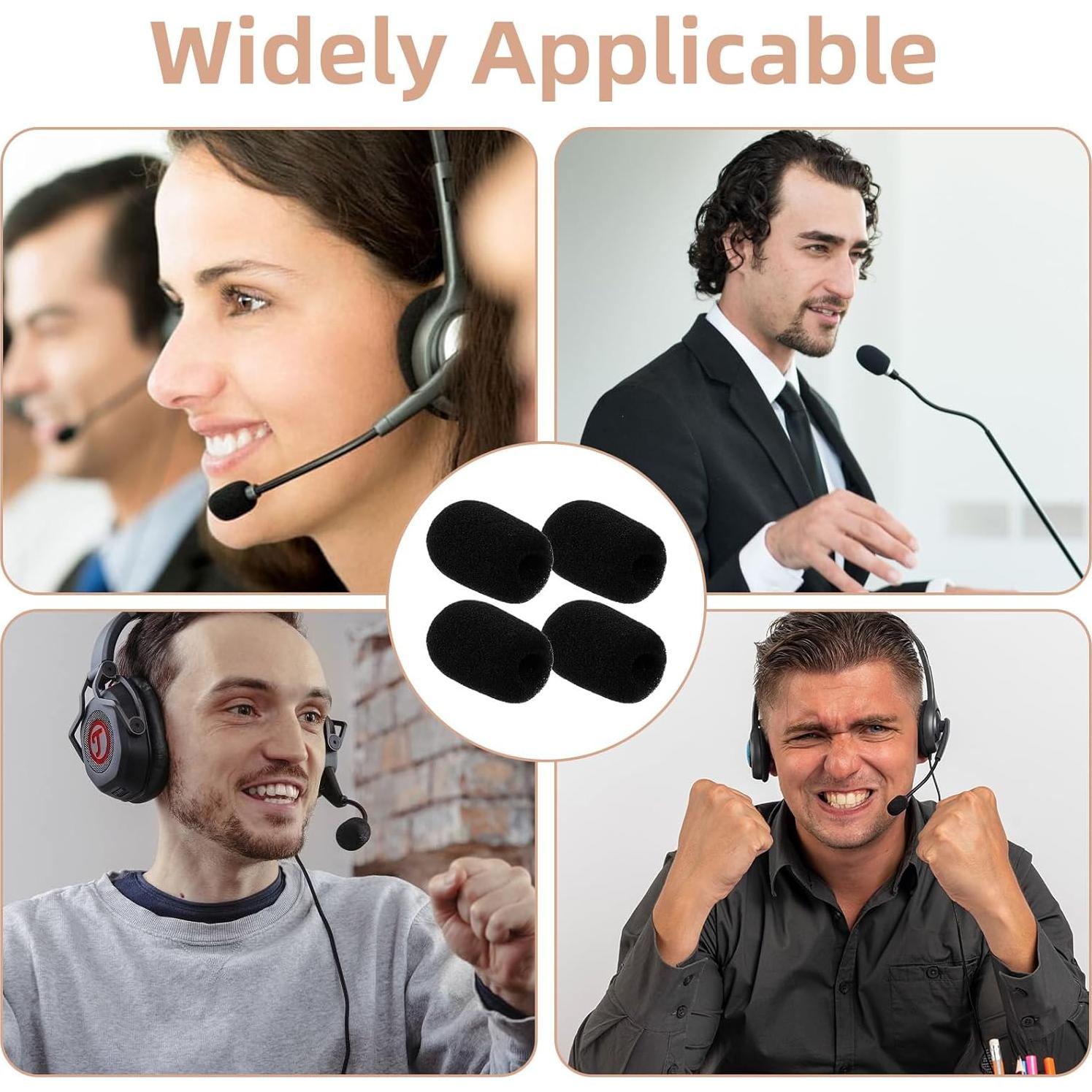 Paquete de 10 Fundas de Micrófono de Espuma Negra - Reducción de Ruido