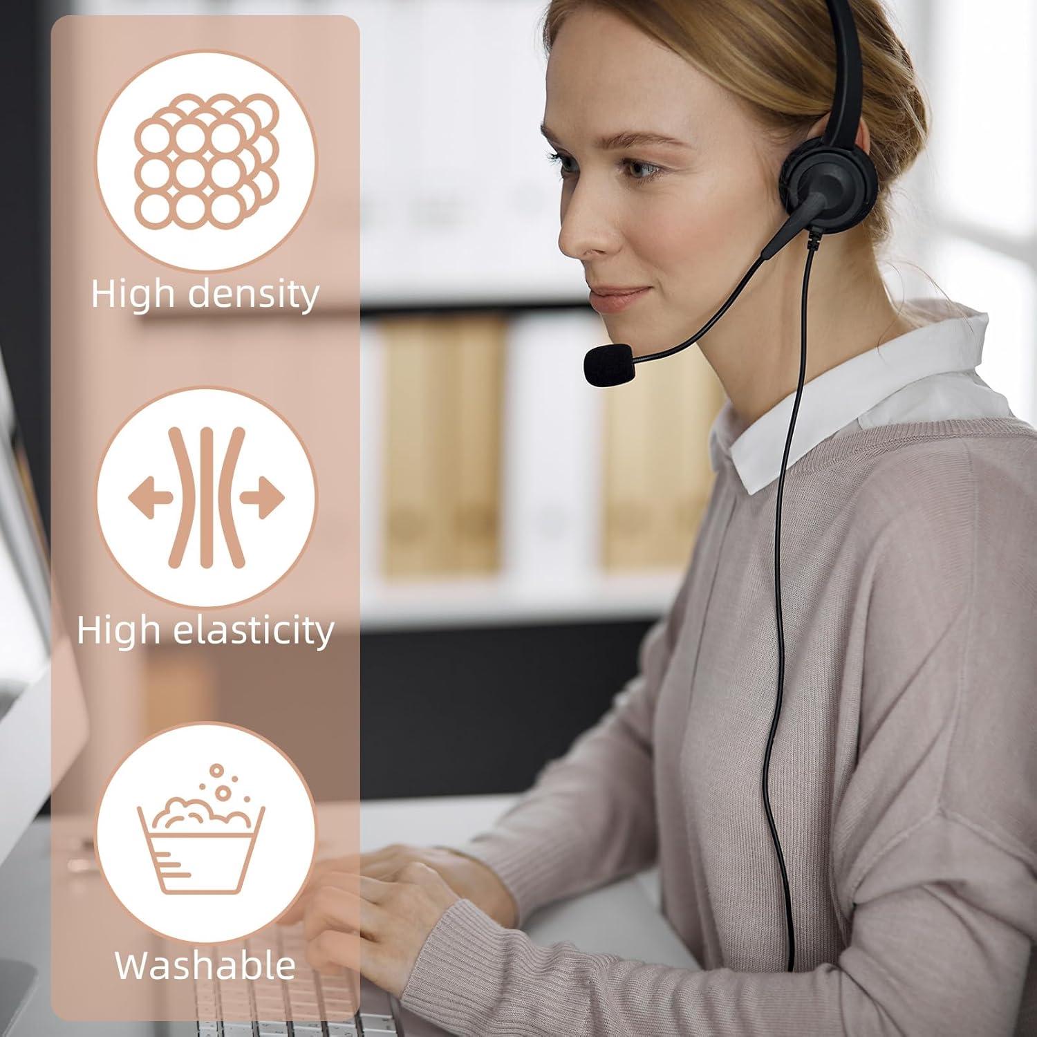 Paquete de 10 Fundas de Micrófono de Espuma Negra - Reducción de Ruido