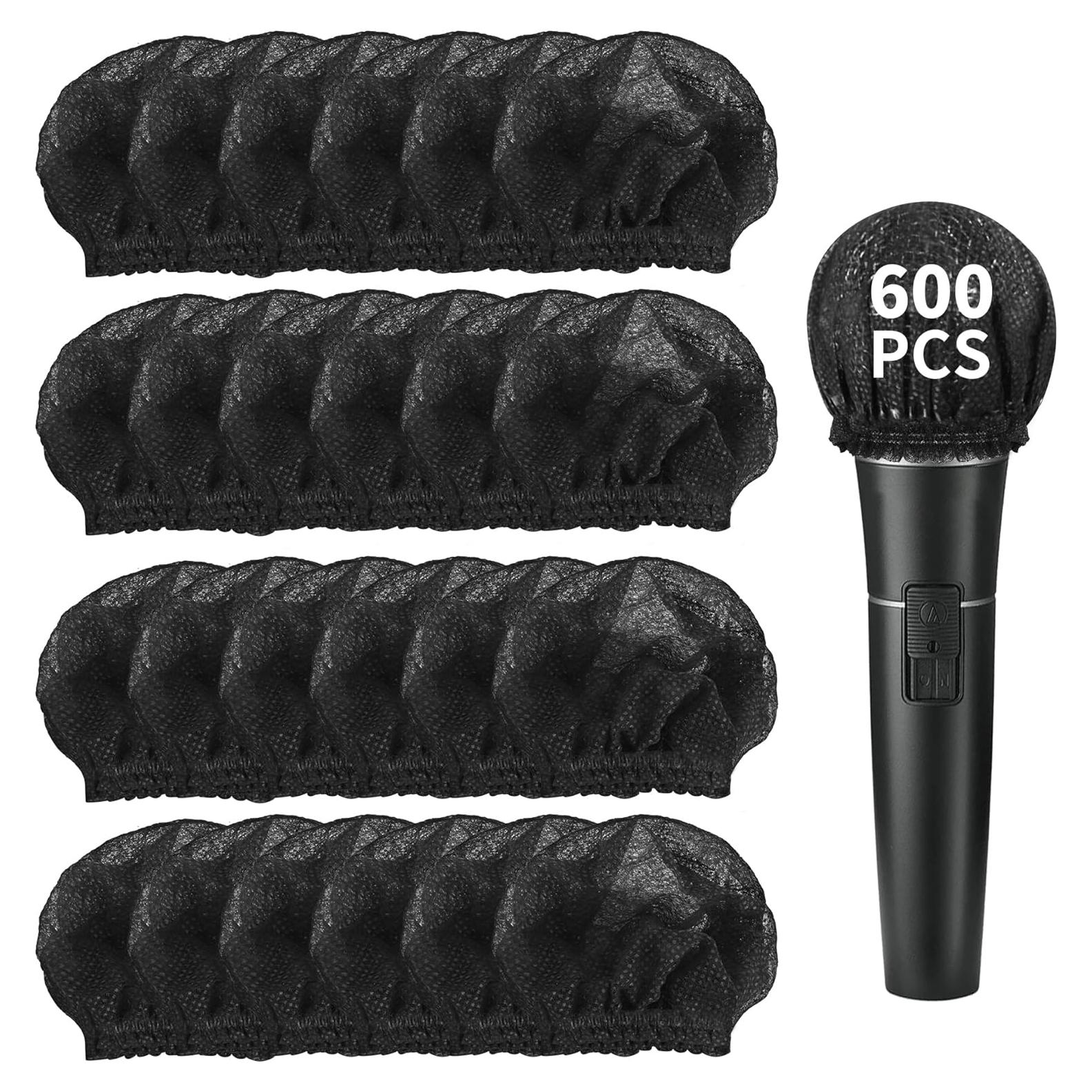 600 Fundas Desechables para Micrófono KEJJNYER - Paraviento Negro