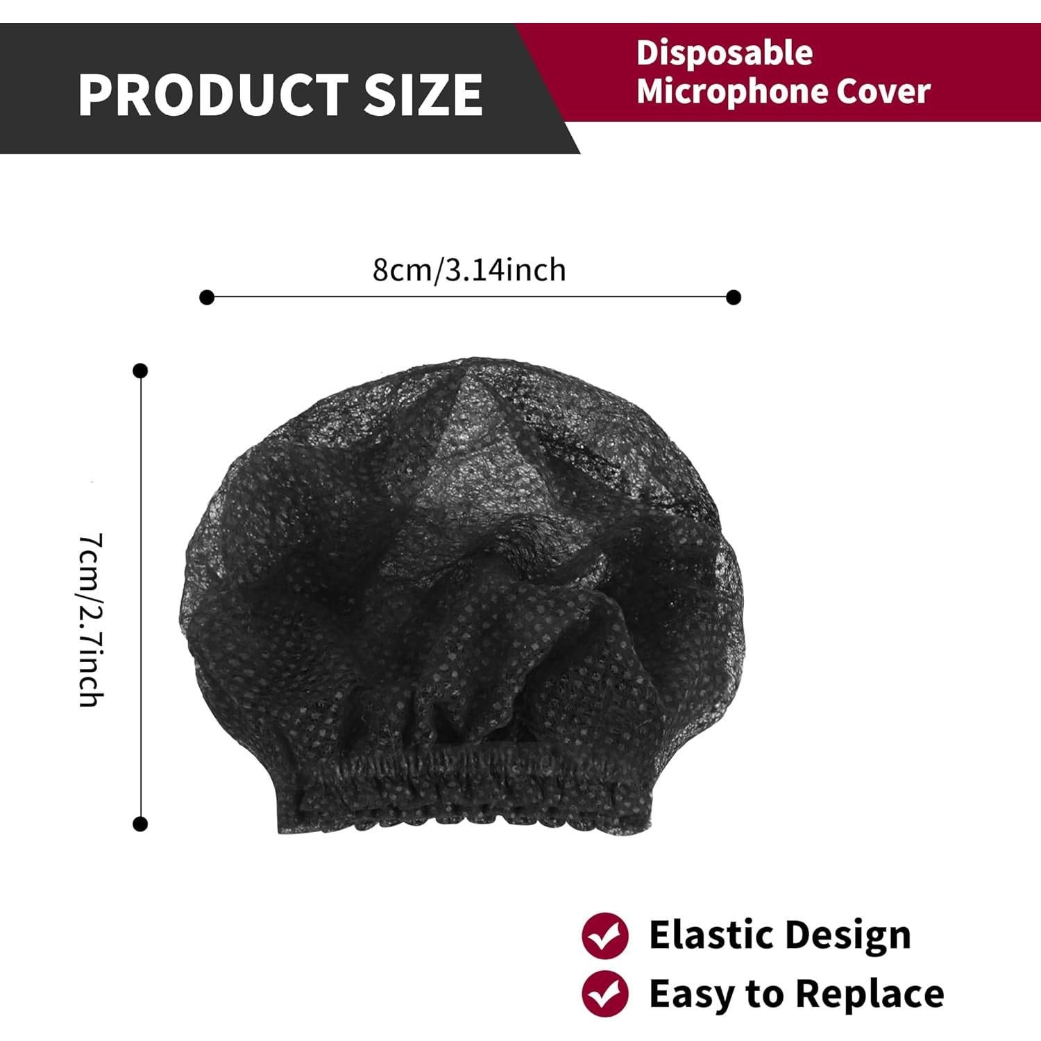 600 Fundas Desechables para Micrófono KEJJNYER - Paraviento Negro