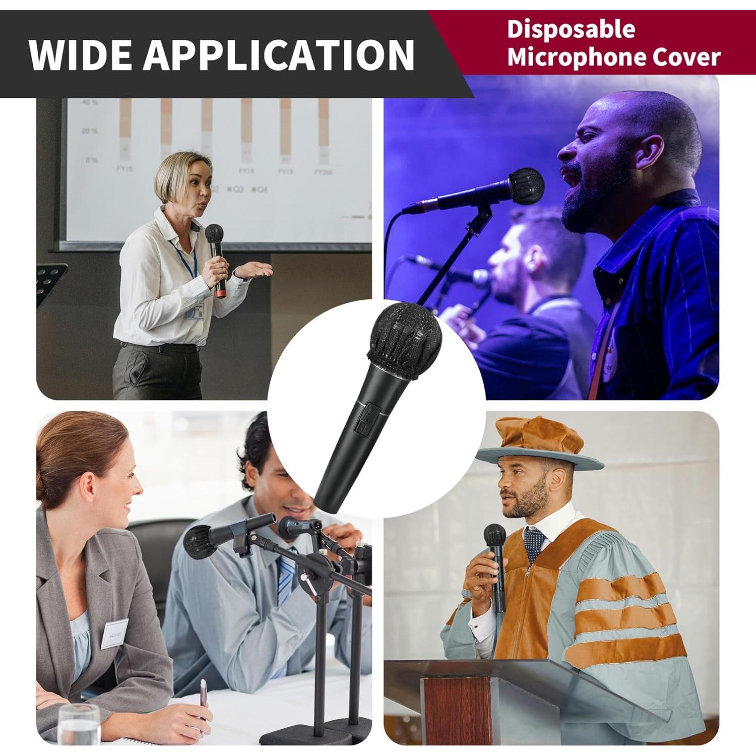 600 Fundas Desechables para Micrófono KEJJNYER - Paraviento Negro