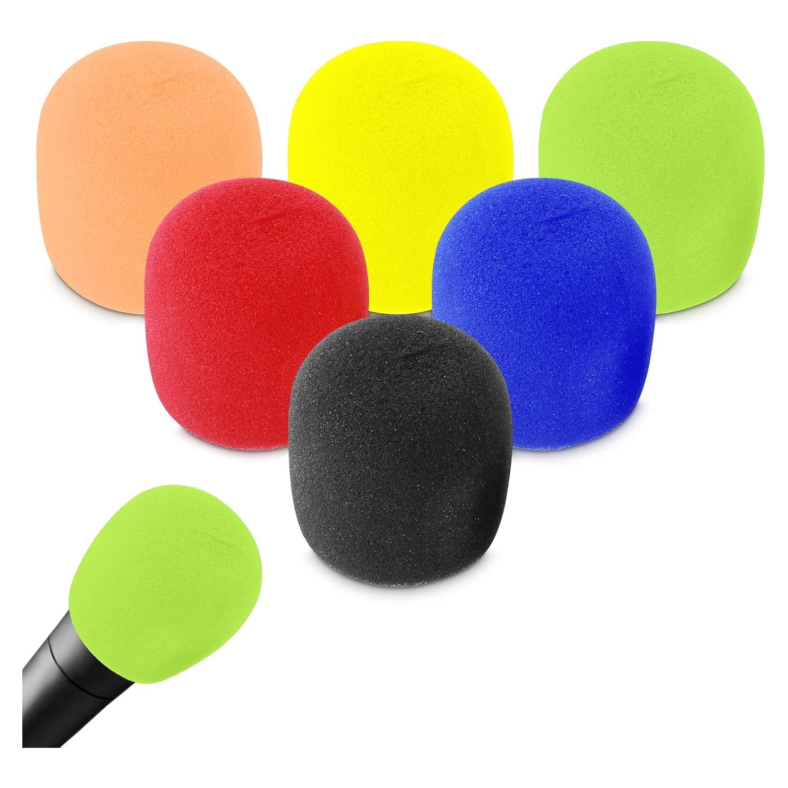 Fundas de Micrófono de Espuma Prasacco 6 Pcs Coloridas