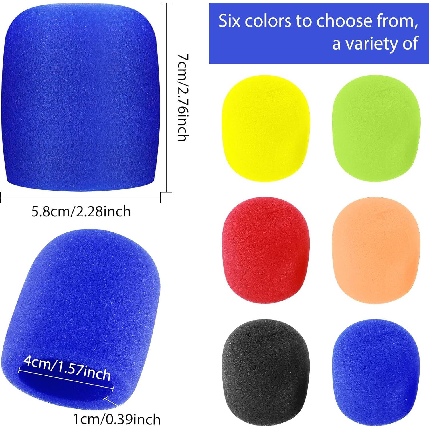 Fundas de Micrófono de Espuma Prasacco 6 Pcs Coloridas