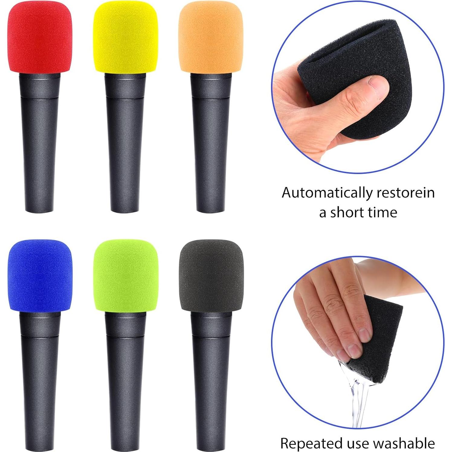 Fundas de Micrófono de Espuma Prasacco 6 Pcs Coloridas