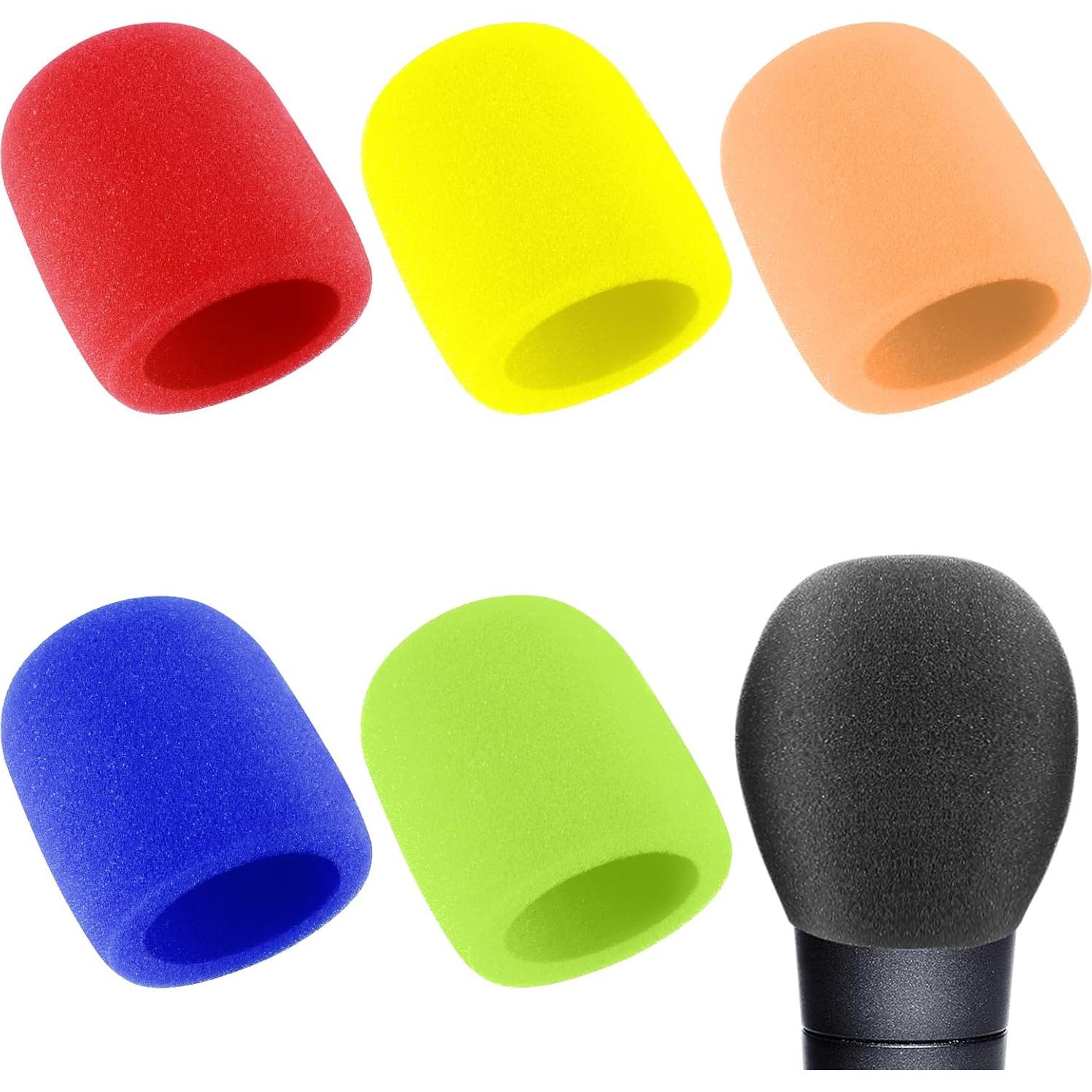 Fundas de Micrófono de Espuma Prasacco 6 Pcs Coloridas